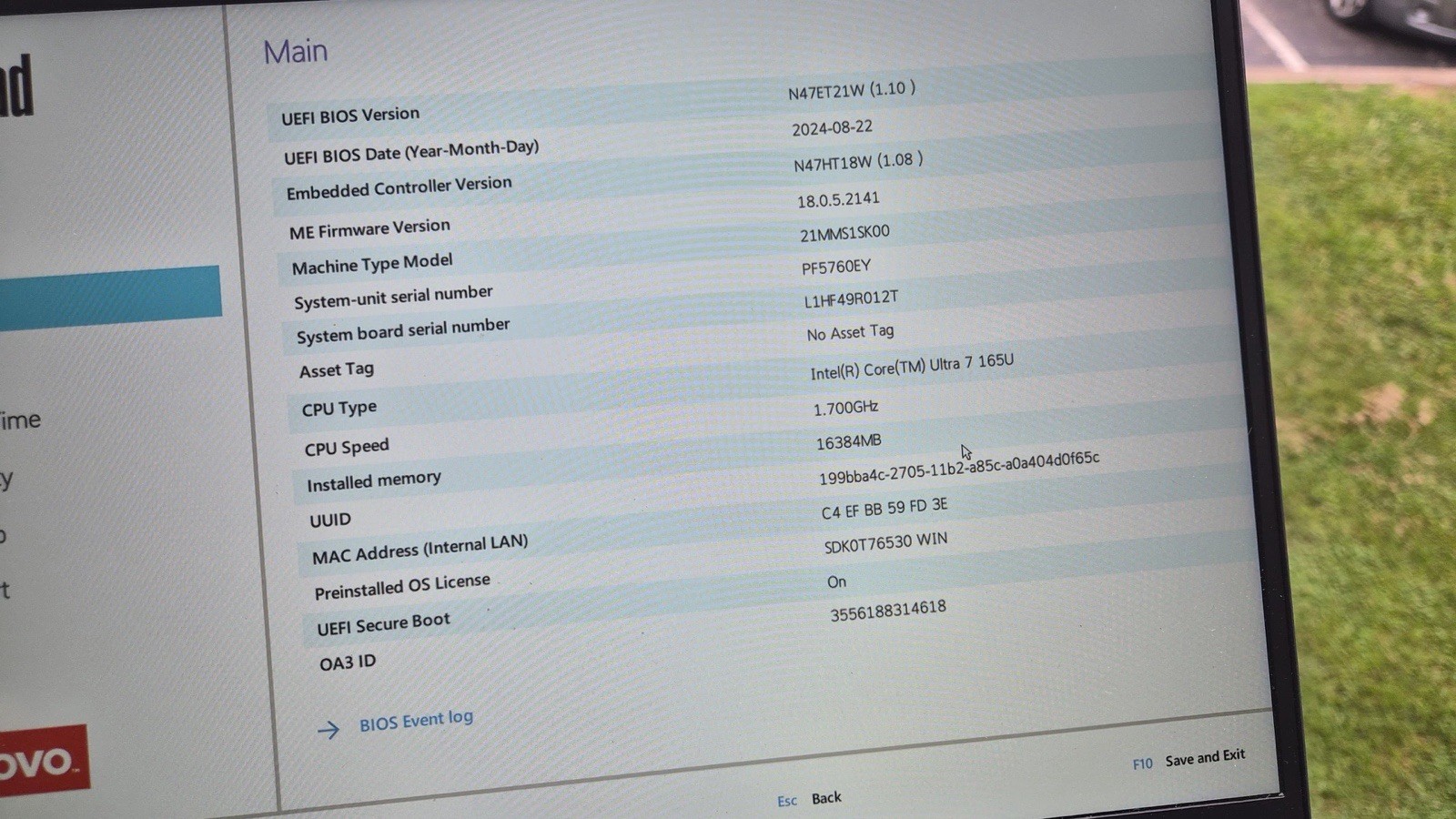Lenovo ThinkPad T14 Gen 5 Ultra 7 No Hard Drive No Ram