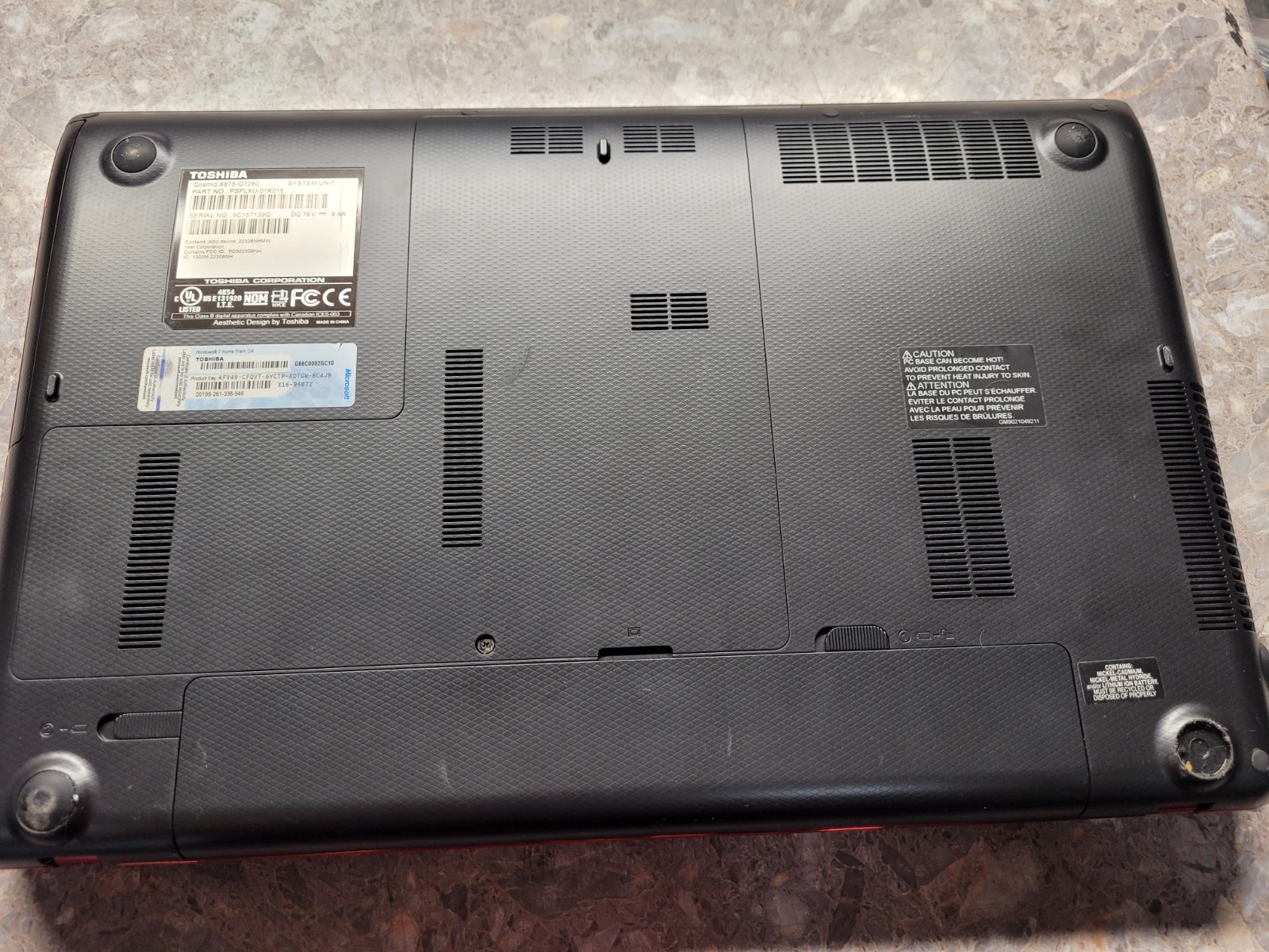 Toshiba Qosmio X870 17.3″ Intel Core i7-3610QM 12GB RAM 250GB SSD Win 7 GTX 670M