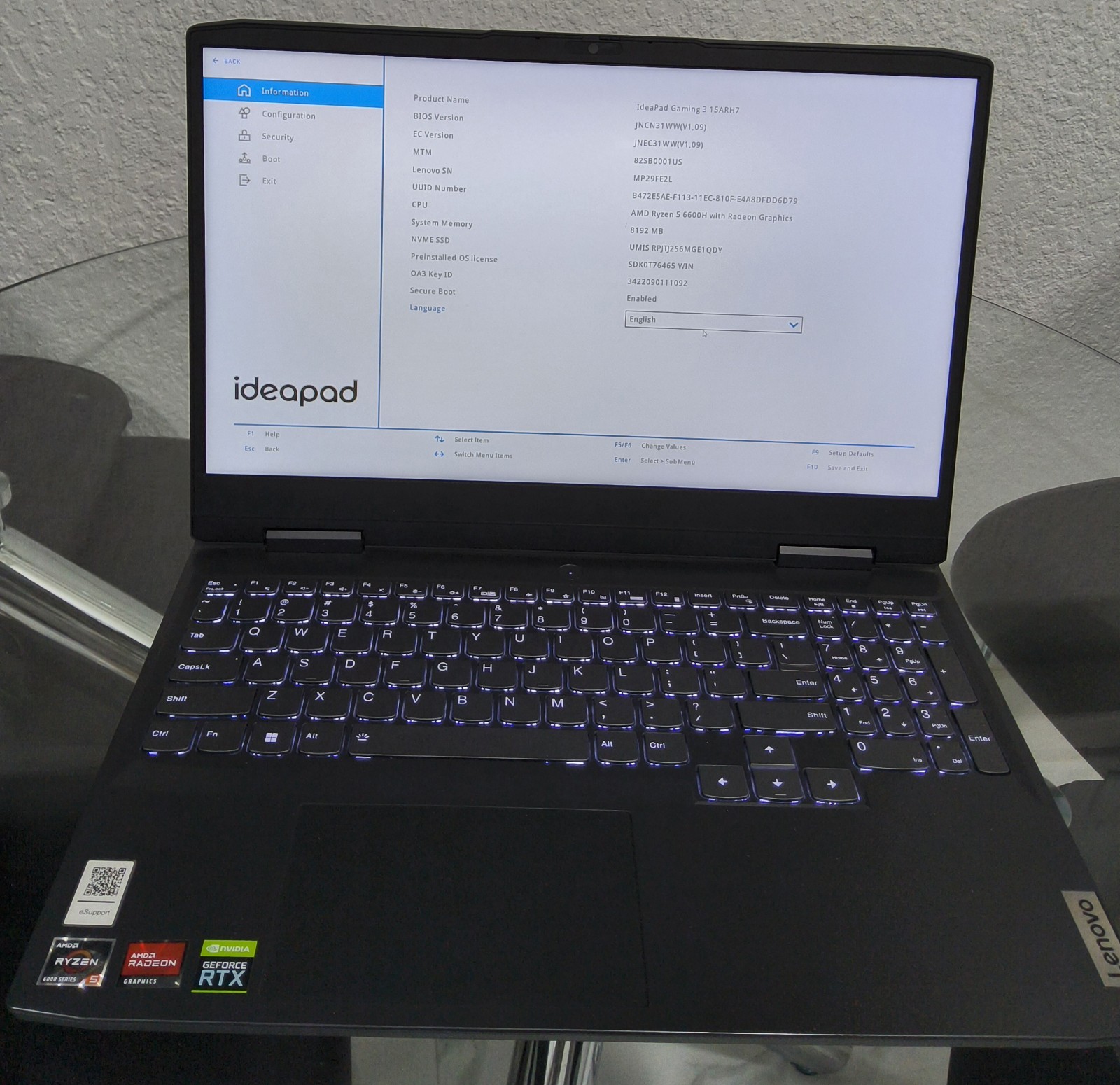 Lenovo IdeaPad Gaming 3 Ryzen 5 6600H RTX 3050 Laptop 8GB 256GB SSD 15.6″
