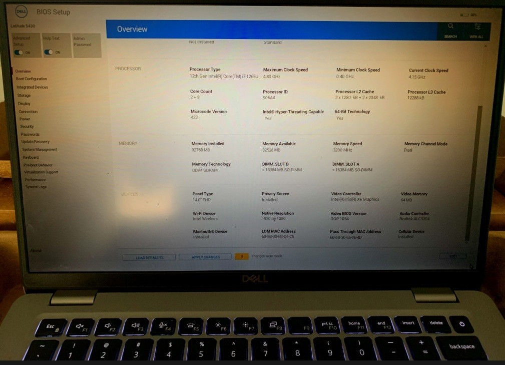 DELL LATITUDE 5430 LAPTOP 14″ 512GB SSD i7-1265U 2.69GHz 32GB NO OS INSTALLED!!!