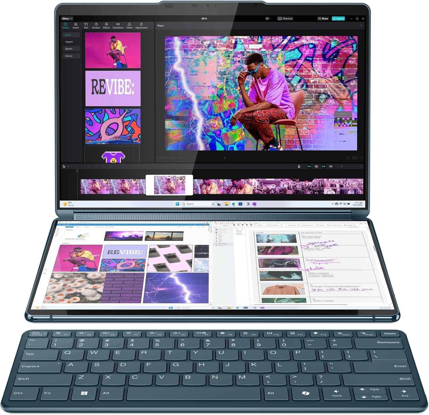 💎Lenovo Yoga Book 9 Ultra 7/ 2x DUAL 13.3″ 2.8K OLED TOUCH /32GB RAM/1 TB SSD