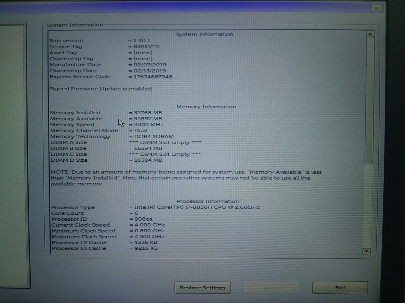 Dell Precision 7530 15.6″ FHD i7-8850H 32GB RAM Quadro P2000 No OS/SSD