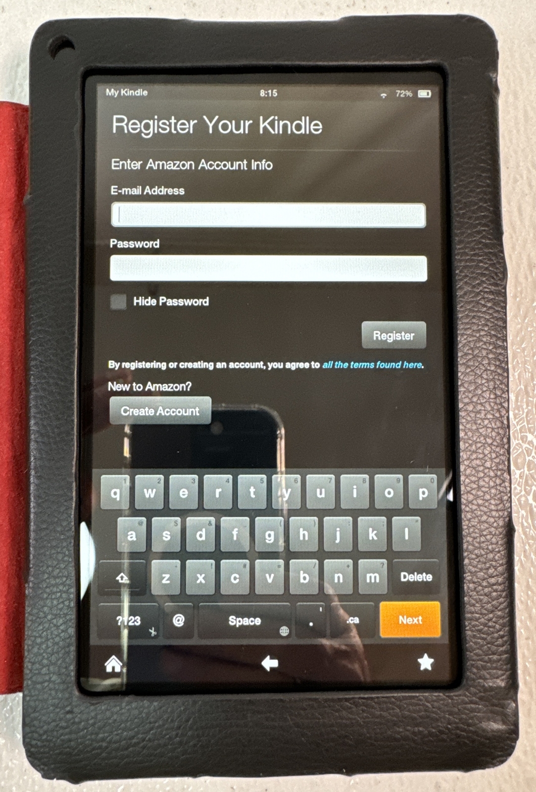 AMAZON KINDLE FIRE MODEL D01400 E READER 7″ WI FI TABLET With Case Works!