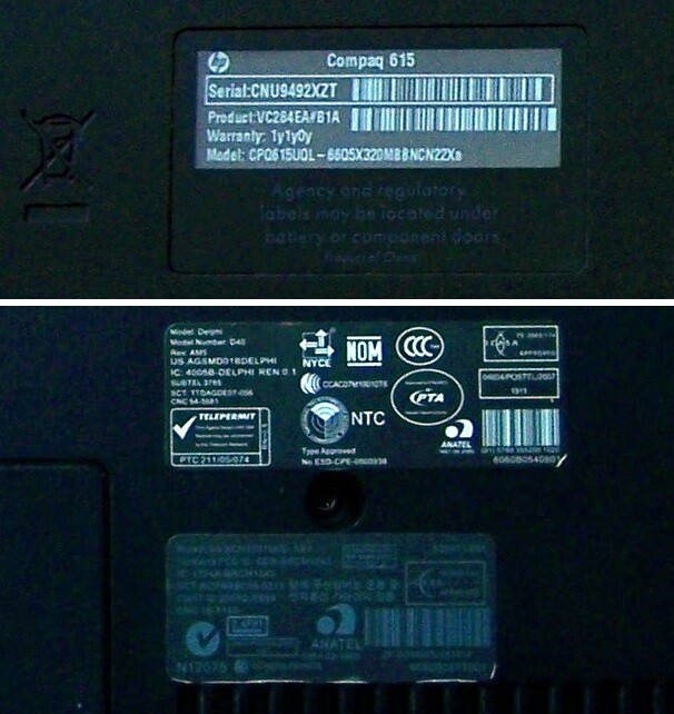 HP Compaq 615 15.6″ AMD 2Core 2.20GHz, 4GBRam 320GB, WifI, HD-3200 Win7 Ultimate