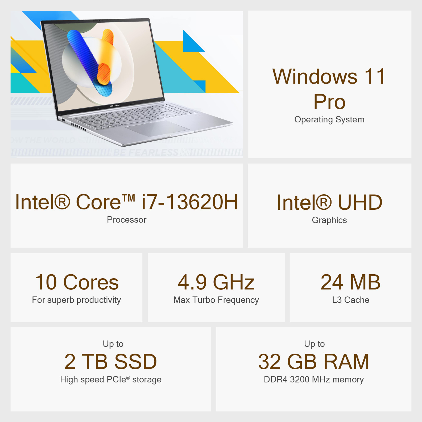 2026 ASUS Laptop Vivobook 16 10-Core Intel i7 Up to 32GB RAM 2TB SSD Office 2024