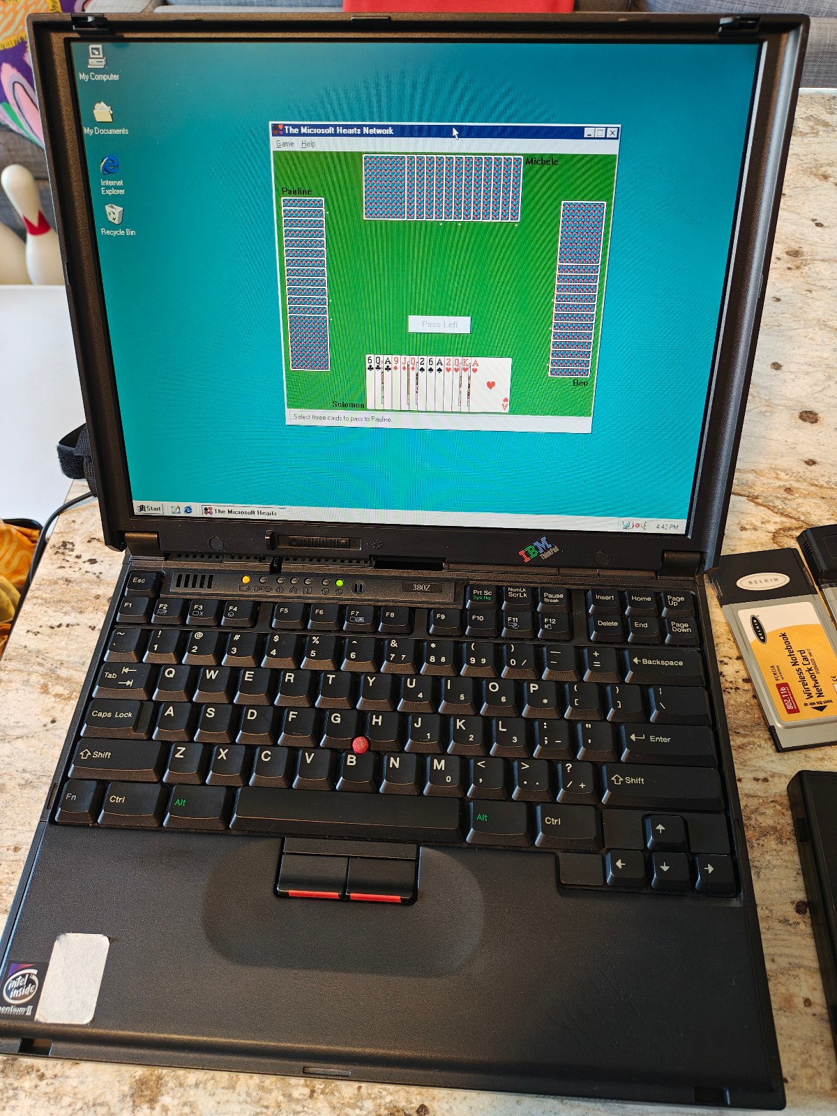IBM ThinkPad 380Z Pentium II Floppy CD PCMCIA Cards, 96MB 2gig HD – Tested great