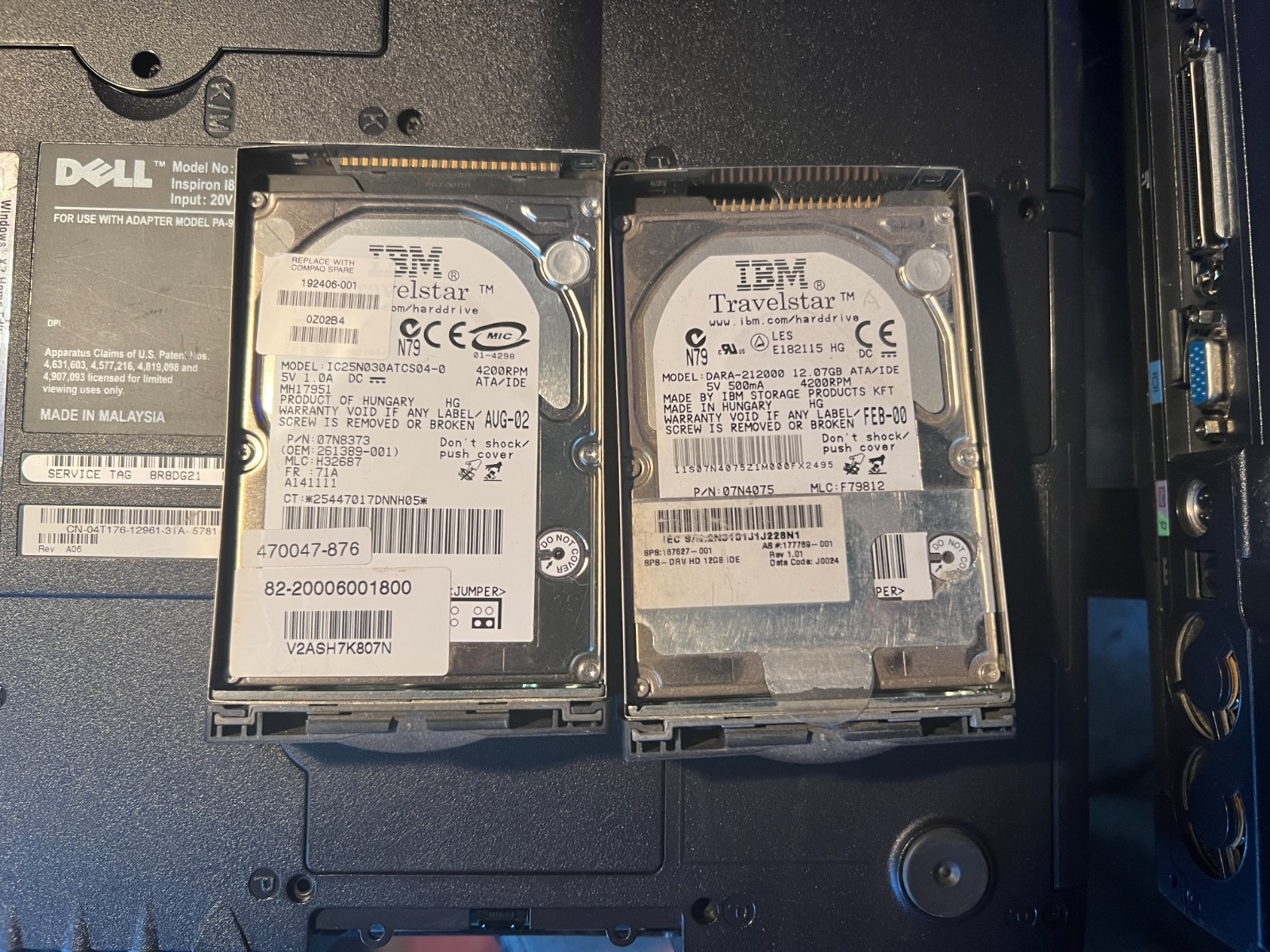 *PAIR* Dell Inspiron 8200 Pentium 4M GeforceGo4 Mostly Complete Good Battery