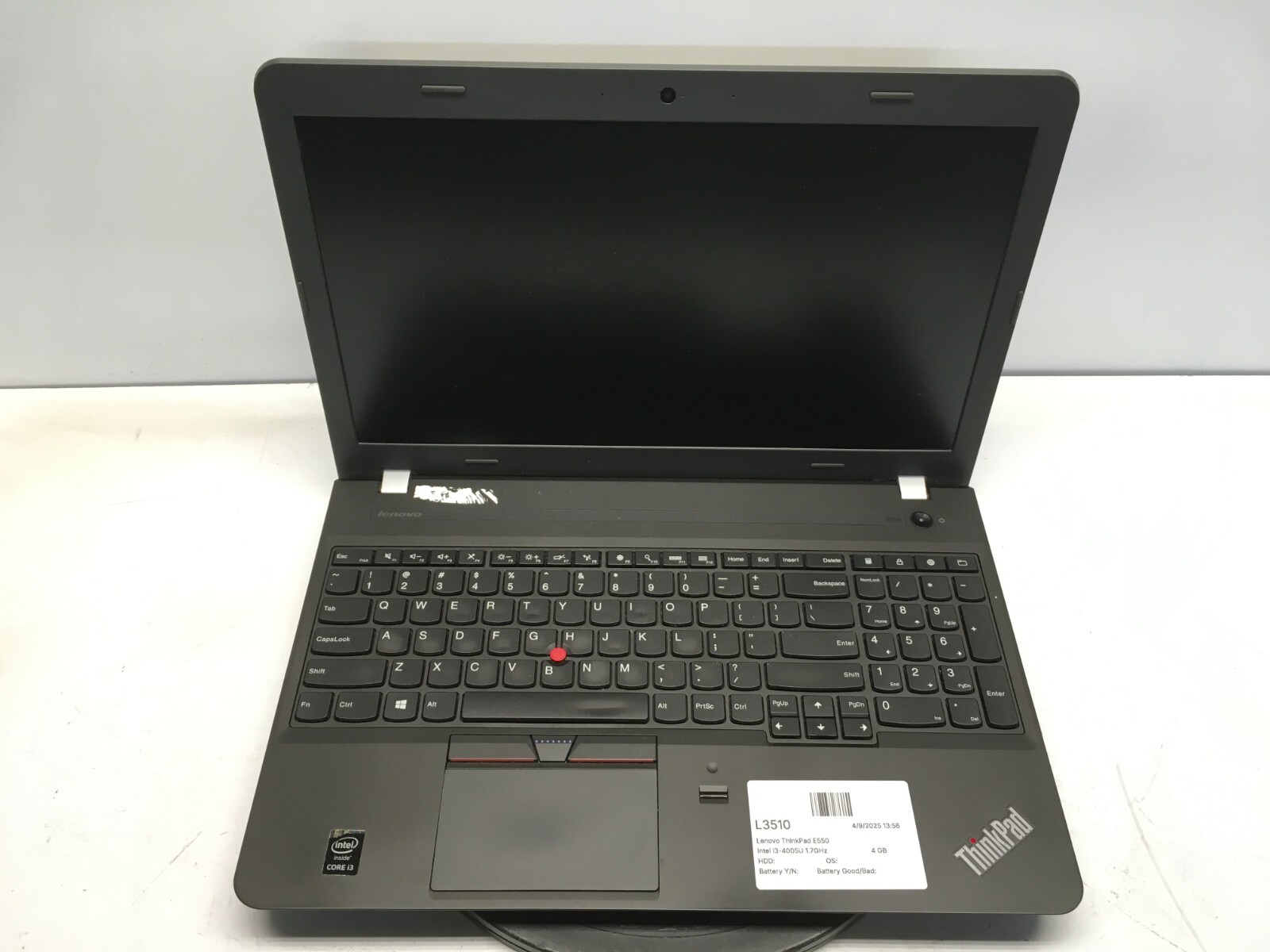 Lenovo ThinkPad E550 Intel i3-4005U 1.7GHz 4 GB NO HDD