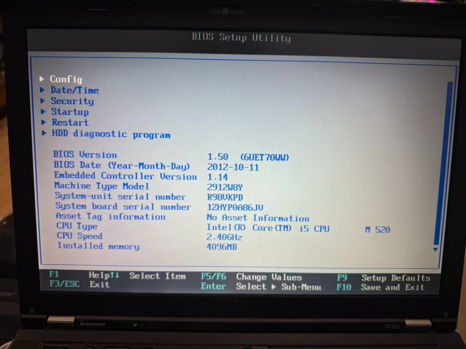 Lot of 5 Lenovo ThinkPad T410 i5‑520M 2.40GHz 4GB RAM Boots to BIOS No HDD