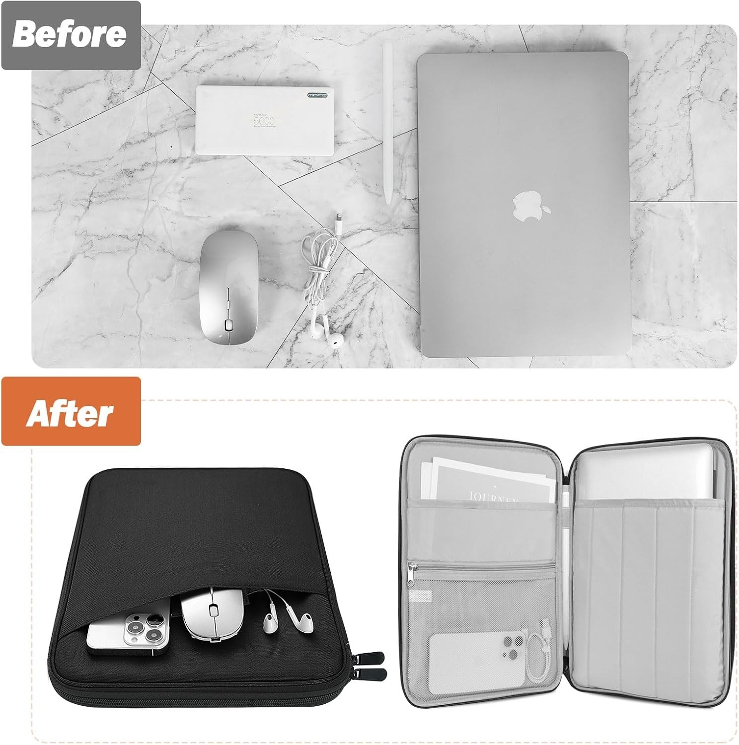 Laptop Sleeve Case for 13.3-14 Inch Devices, Compatible with 13″ MacBook Air/Pro