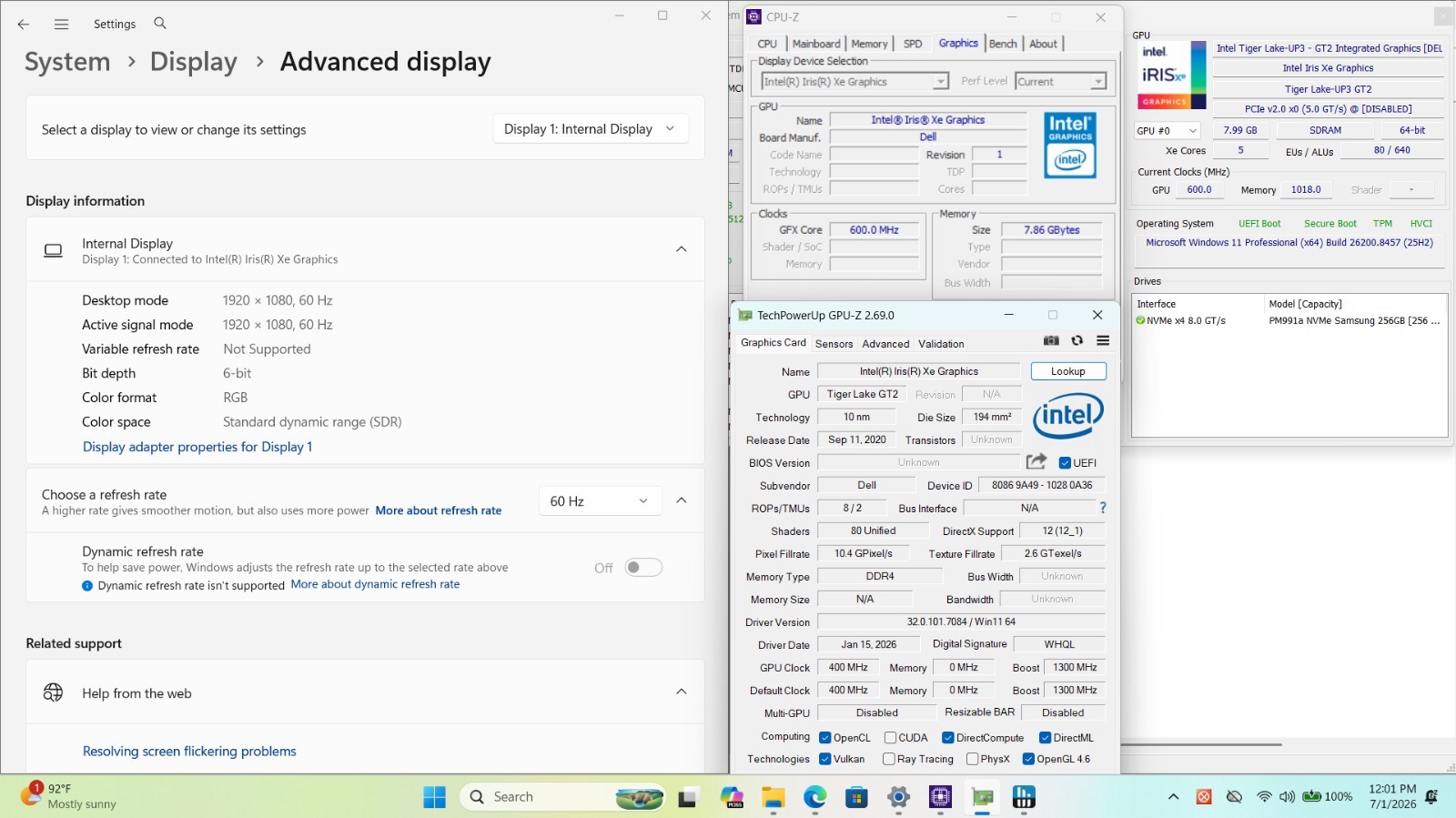 Dell Latitude 7420 14″×i5-1135G7×2.40GHz ×16GB×256GB/NVMe ×W11P×Backlit×Grade B