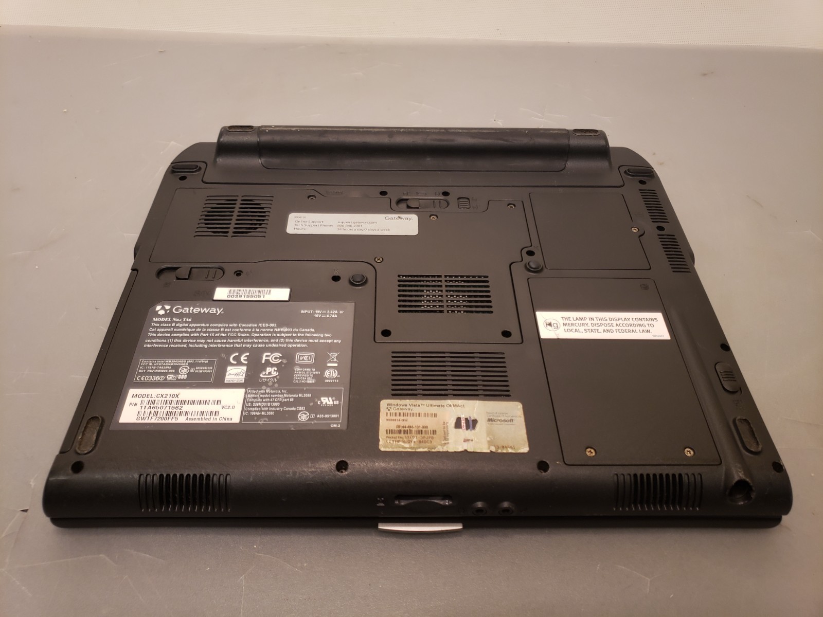 Vintage Gateway TA6 CX210X 14″ Tablet Laptop Convertible C2D Vista Ultimate SSD