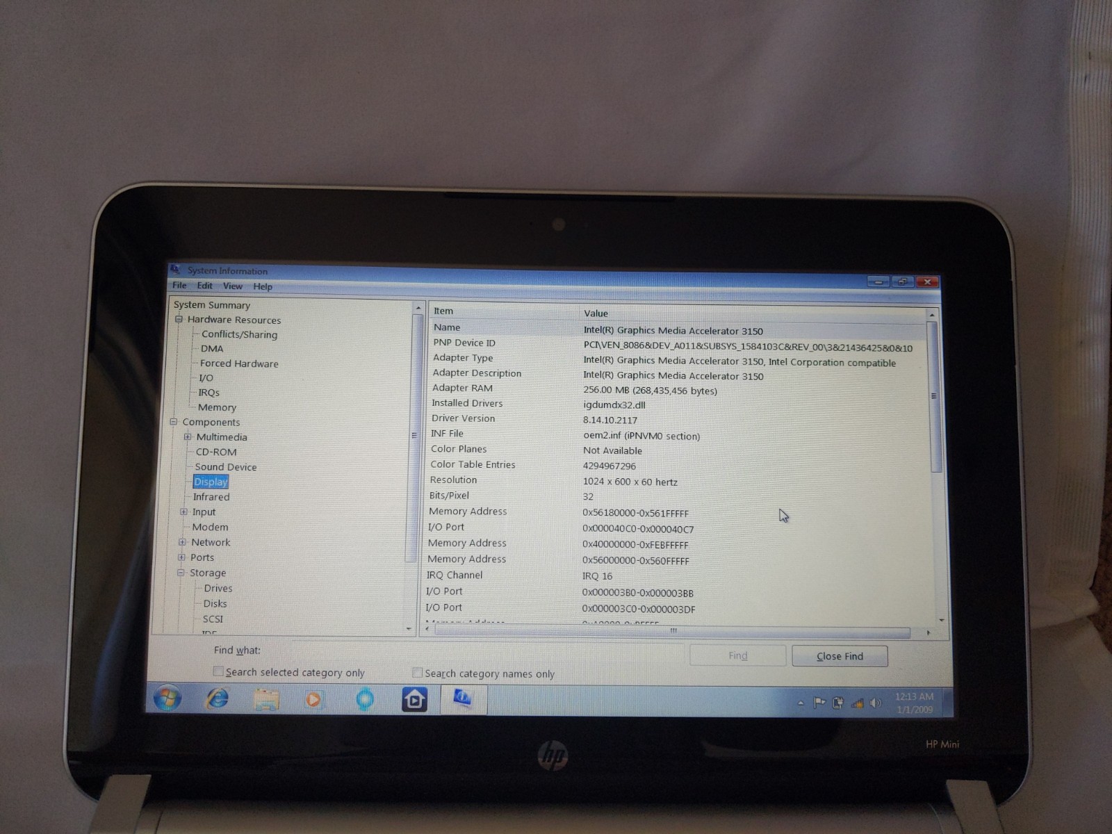 HP Mini 210 2090NR Intel Atom Laptop Notebook 10.1in 250 GB HDD Windows 7 Red PC