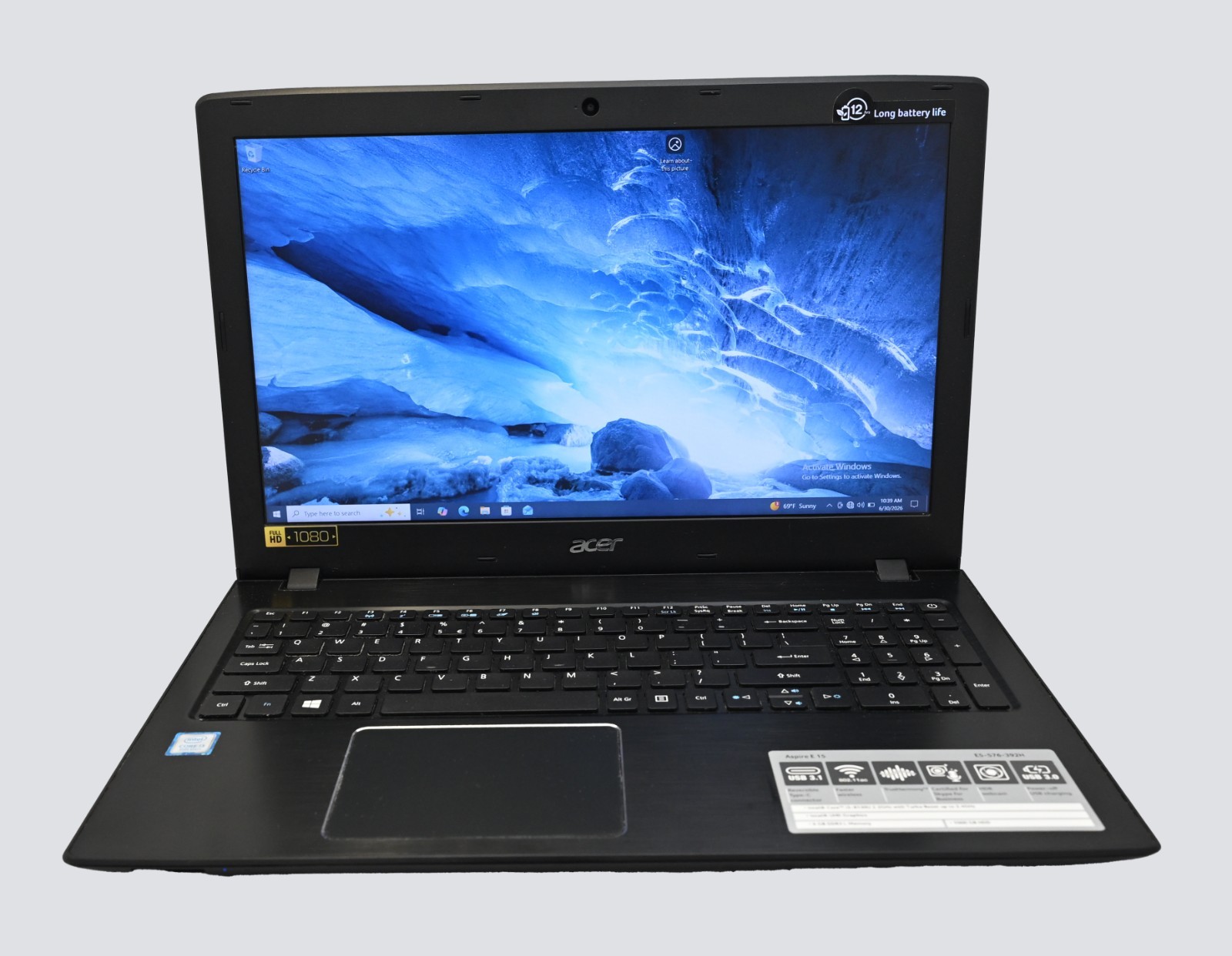 Acer Aspire E5-576 i3-8130u 2.2GHz 16GB RAM 128GB SSD Windows 10 Pro