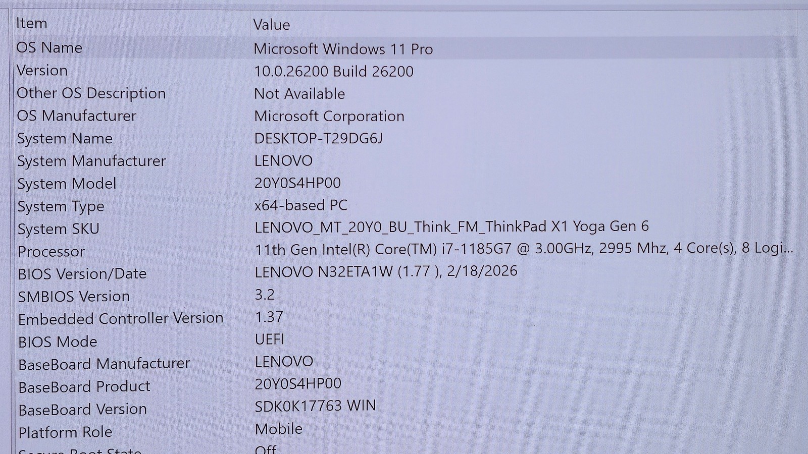 Lenovo ThinkPad X1 Yoga Gen 6 (i7-1185G7 CPU, 32 GB RAM 1 TB SSD) 14″ 4K Touch