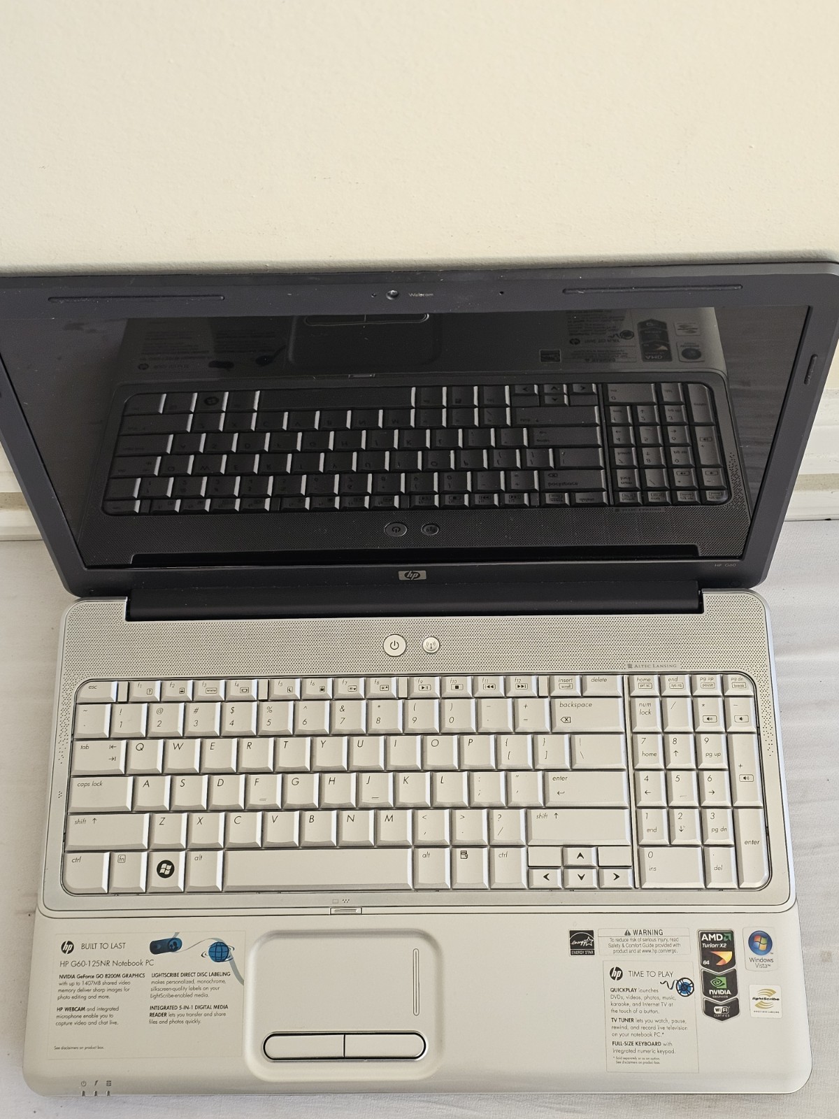 HP G60-125NR Laptop – AMD Turion RM-70 – 3GB RAM – NO HDD/OS WON’T BOOT WINDOWS