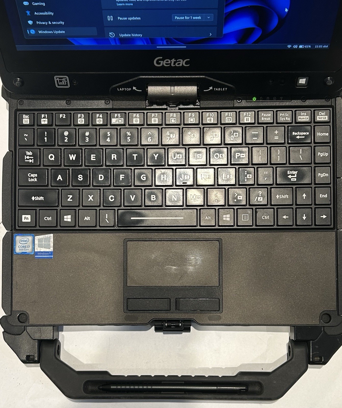 Getac V110 G5 Rugged Toughbook i7-8565U 256GB SSD 16GB 4G Touchscreen Win 11 Pro