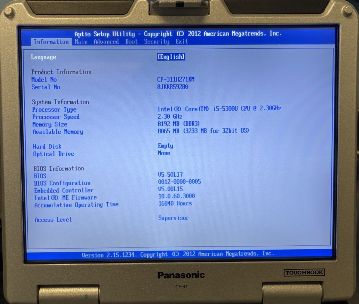 Panasonic Toughbook CF-31 Rugged i5-5300U 8GB RAM No HDD Lot of 6