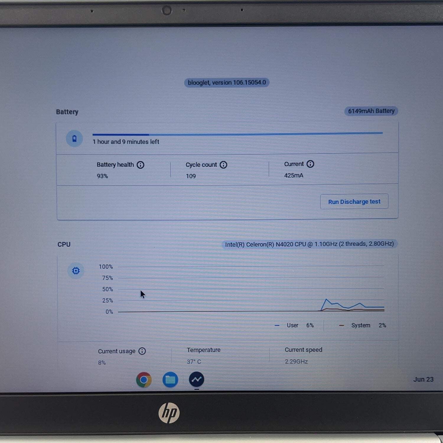 HP Chromebook 14A-NA0012TG 14″ Celeron N4020 1.1GHz 4GB RAM 32GB SSD