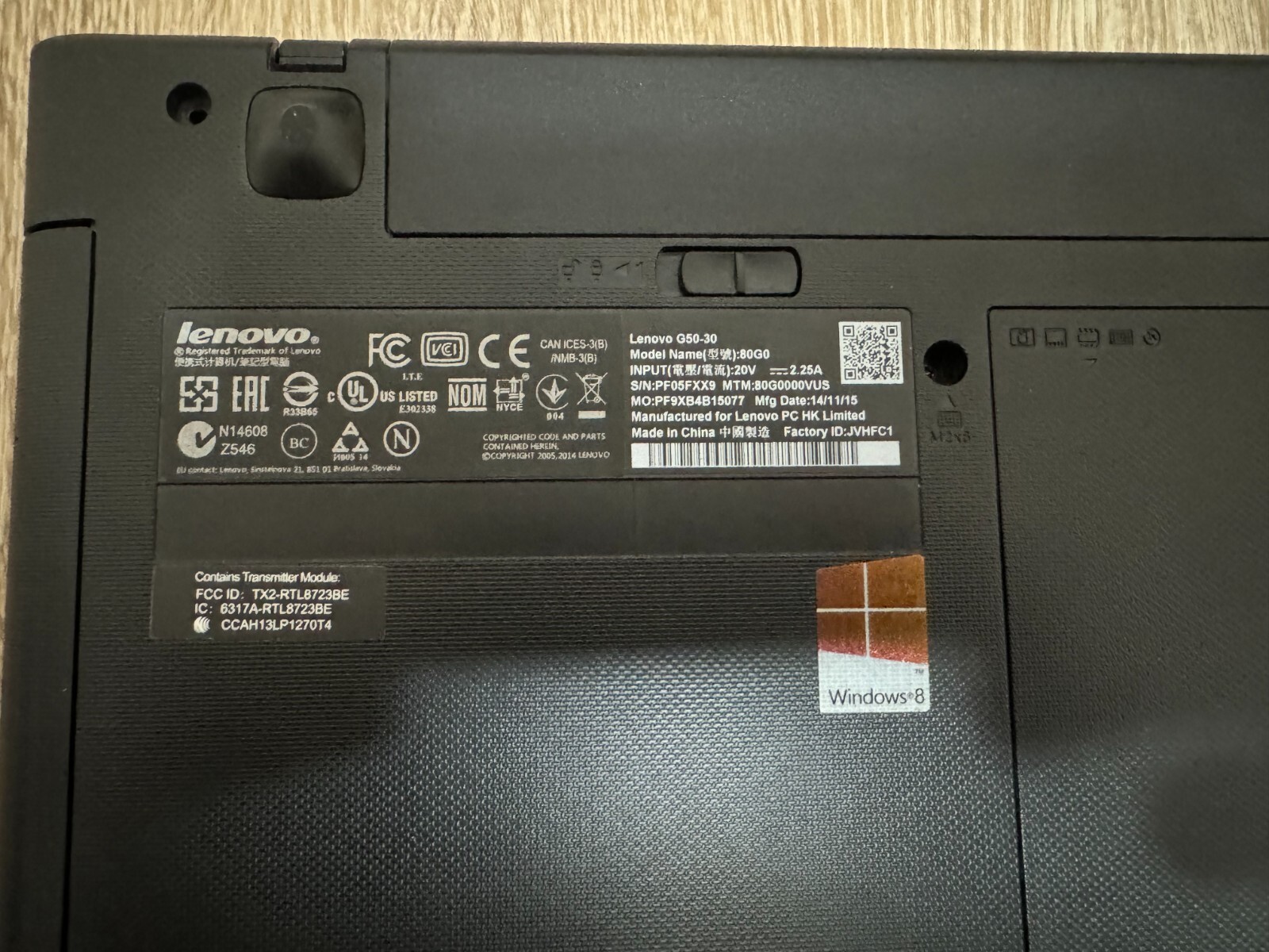 15.6” Lenovo G50-30 Intel Pentium Laptop. For Parts/Repair. READ DESCRIPTION!!!