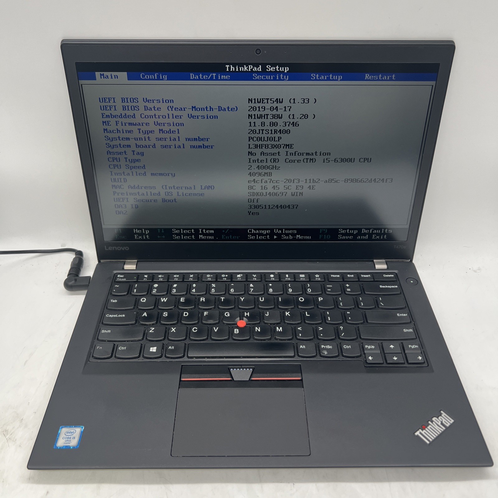 Lenovo Thinkpad T470s I5 6300U 2.4GHz 8GB RAM No Drive No OS
