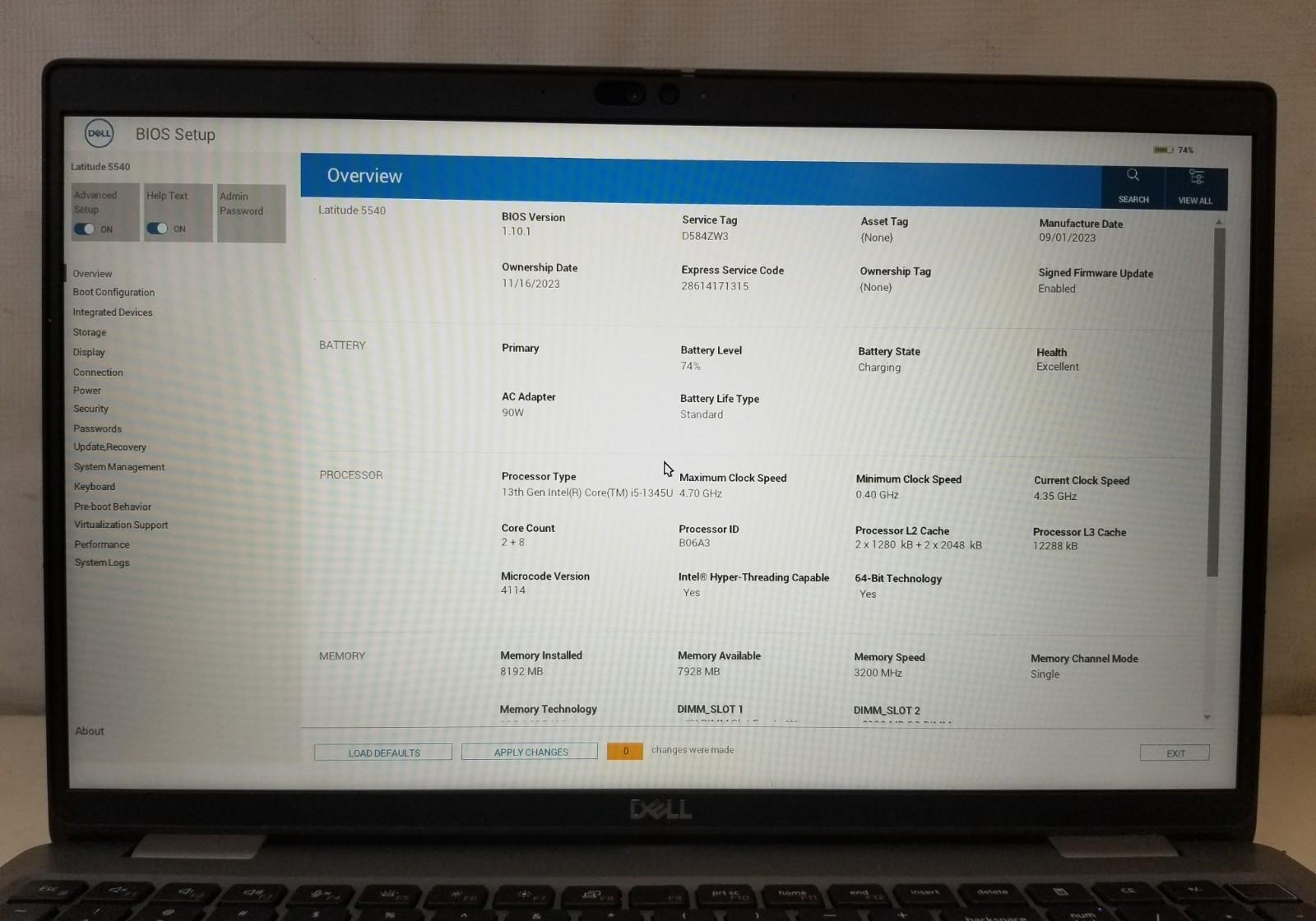 Dell Latitude 5540 / Intel Core i5-1345U 4.35GHz / 8GB RAM / NO SSD/OS