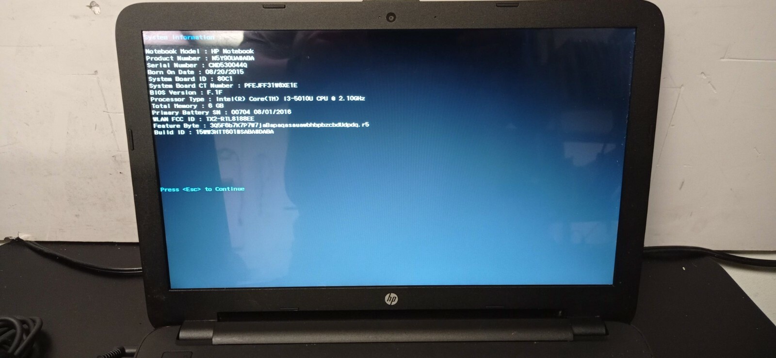 HP 15-ac121dx i3-5010U 2.1GHz 6GB RAM 1TB HDD 15.6″ Touch Win10 CND530044Q