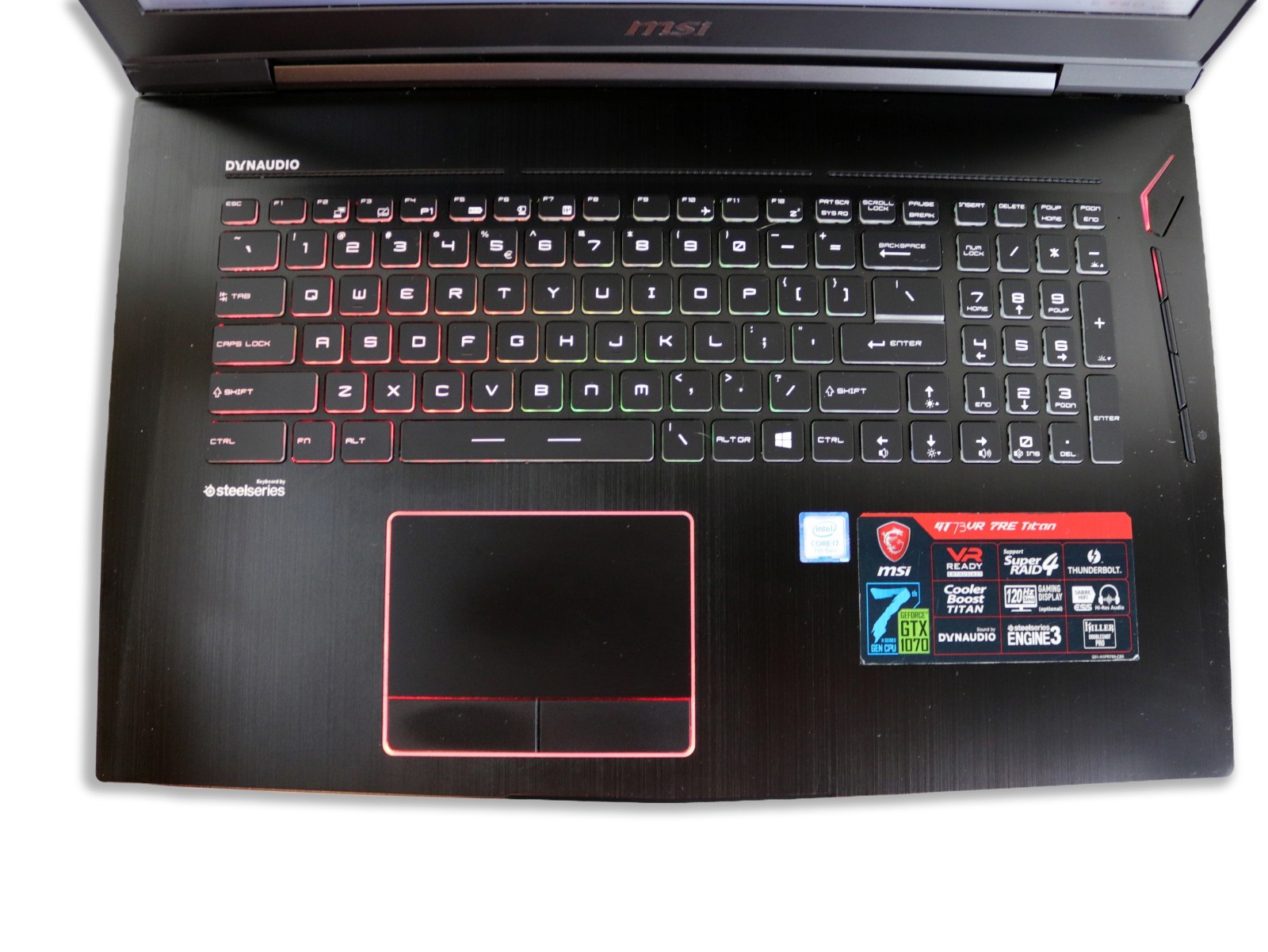 MSI 17.3 GT73 Titan Core i7-7820HK 32GB DDR4 512GB SSD NVIDIA GTX 1070 8GB
