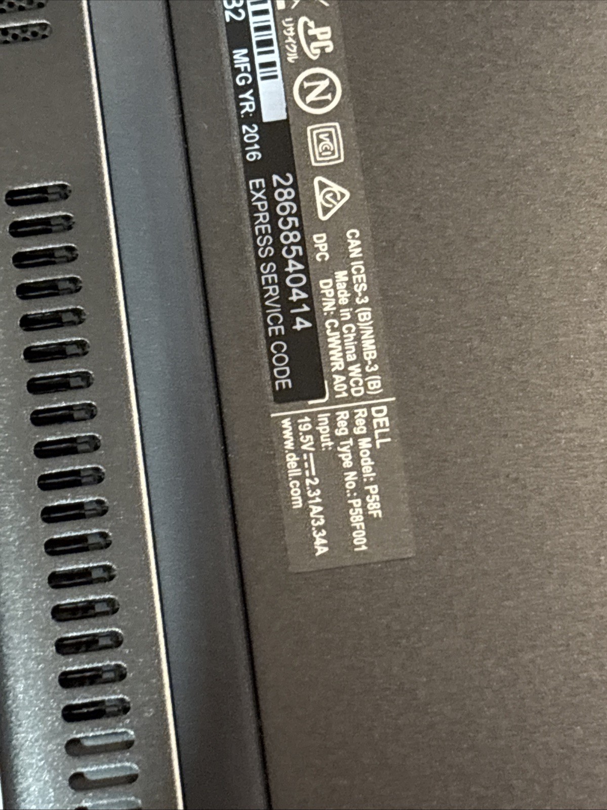 Dell Inspiron 15 7000 Series Intel Core 15 Heat Damaged Screen 15-7569