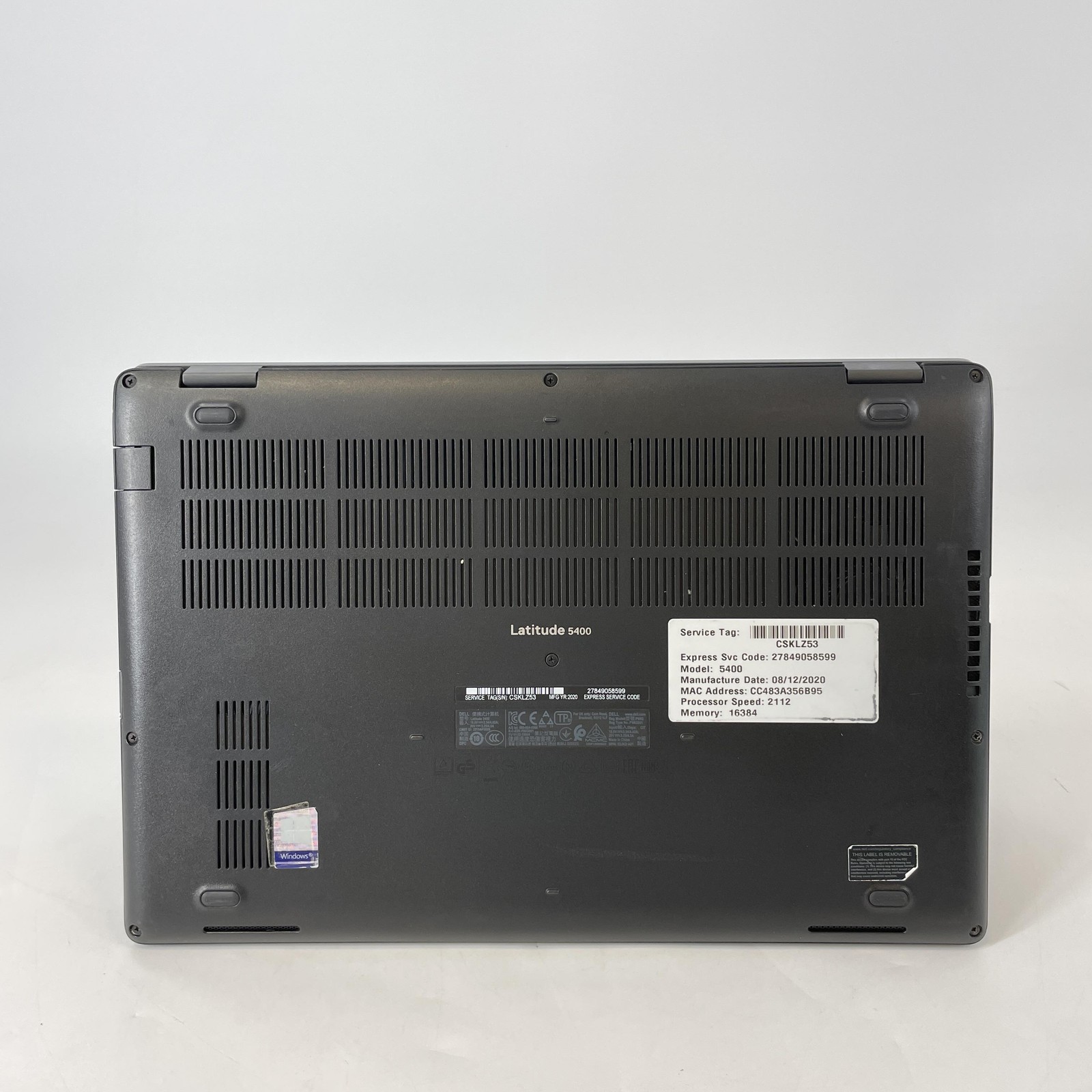 Dell Latitude 5400 14 Black HD i7-8665U 1.90GHz 16GB RAM 500GB HDD Good