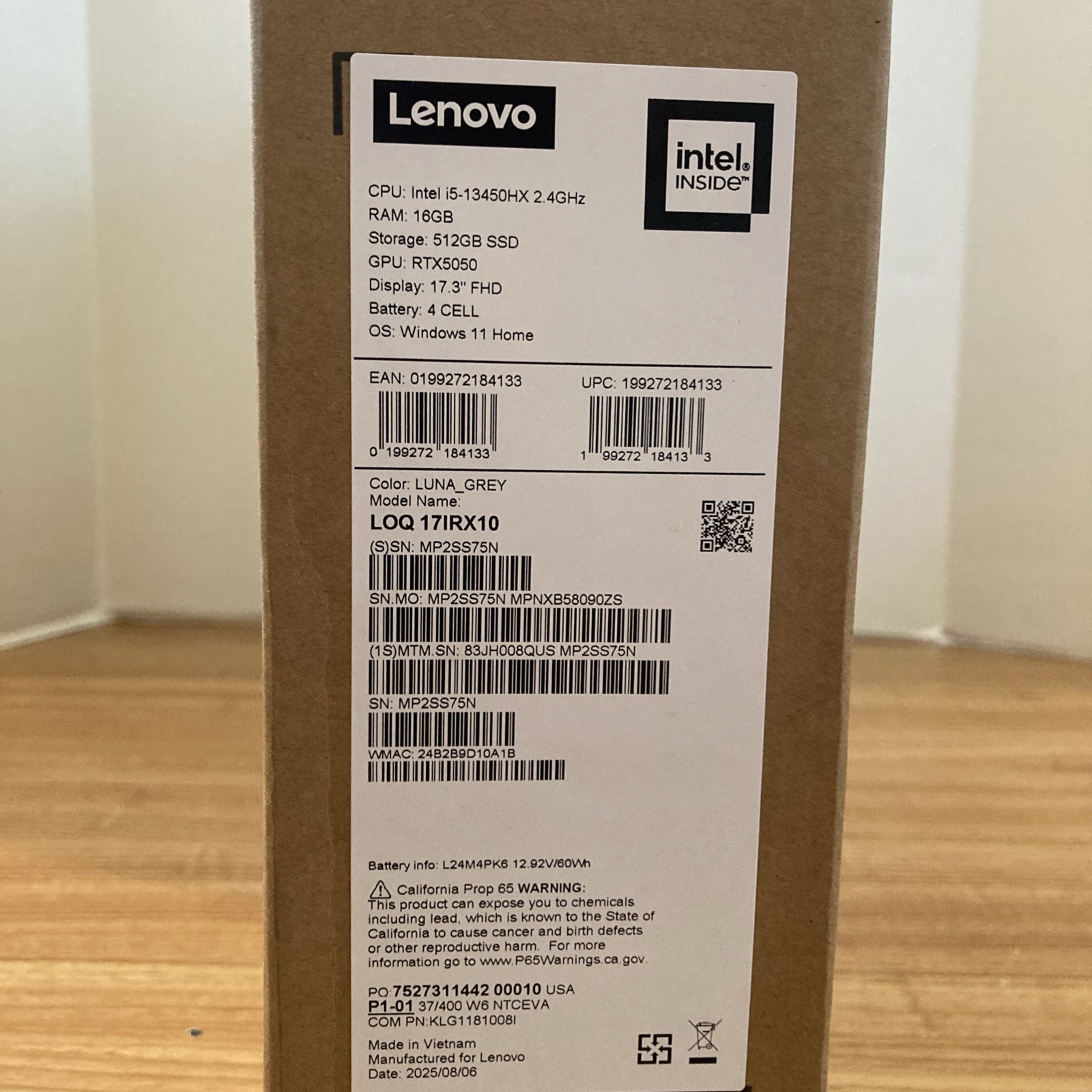 Lenovo 17.3″ LOQ 17 Gaming Laptop 83JH008QUS