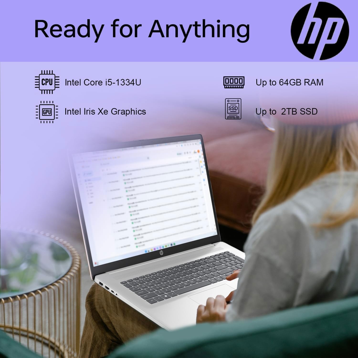 HP Essential Laptop 17.3″ FHD Display Intel Core i5-1334U 16GB RAM 1TB SSD W11H