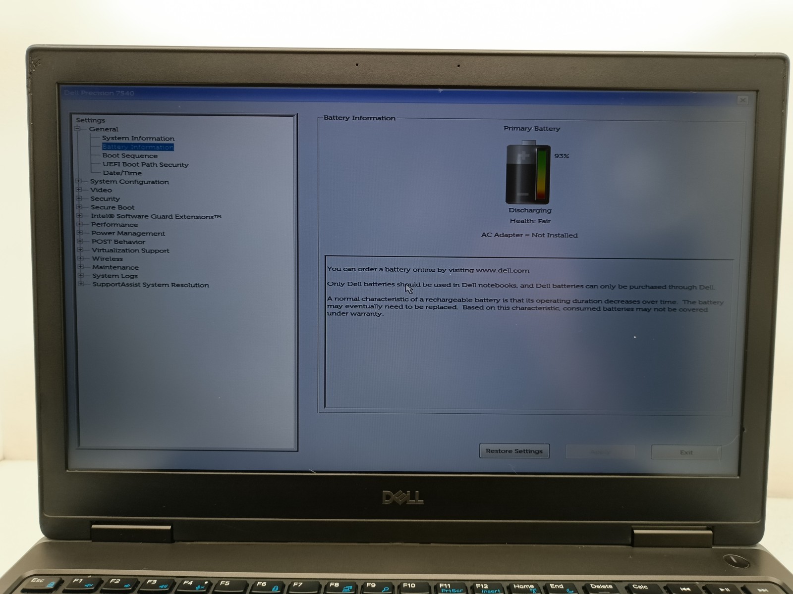 Dell Precision 7540 Intel i7 2.60GHz 16GB Ram RADEON Pro WX 3200 *READ* #91