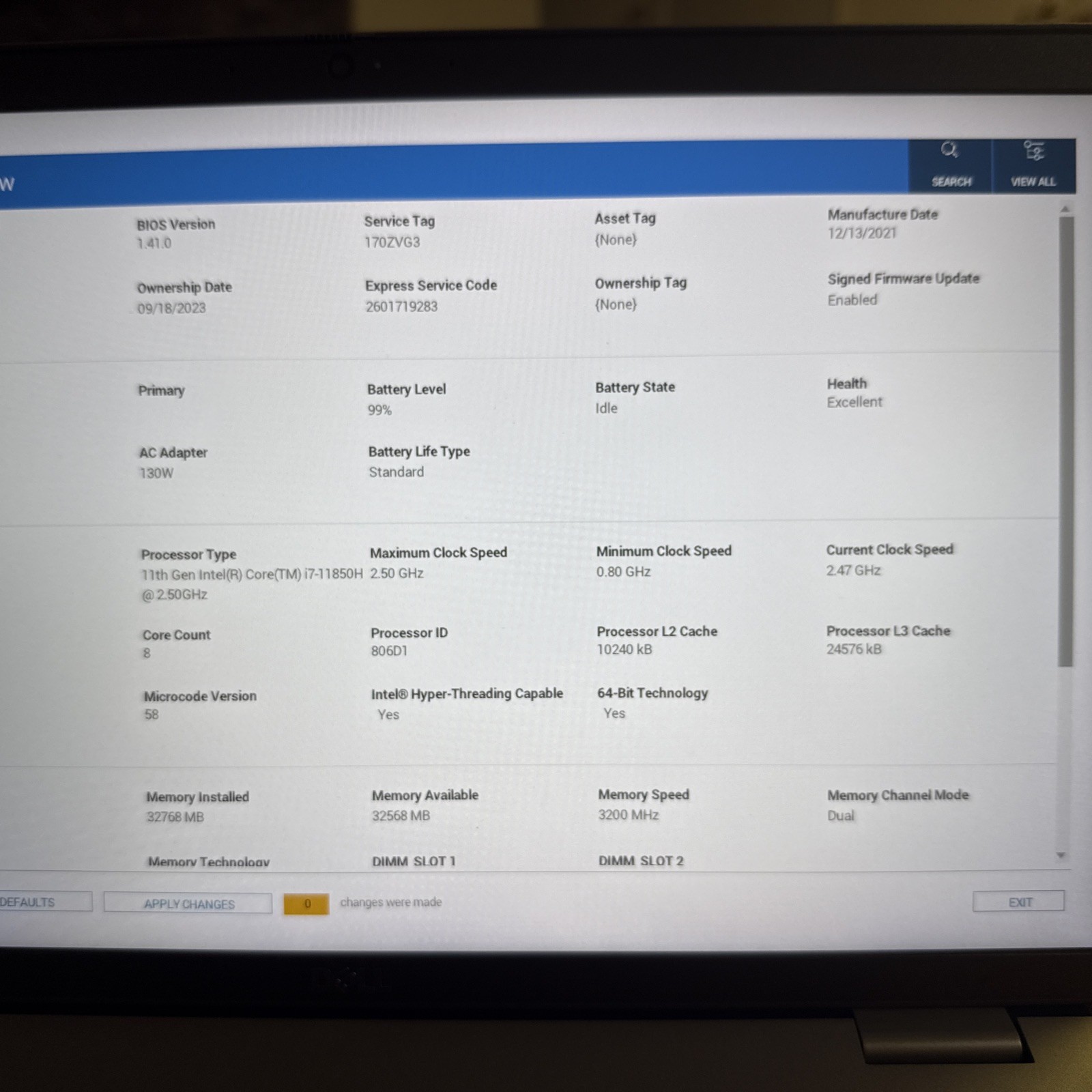 Dell Precision 3561 15.6” FHD Intel i7-11850H 32GB RAM 1TB NVIDIA T600 Win 11P