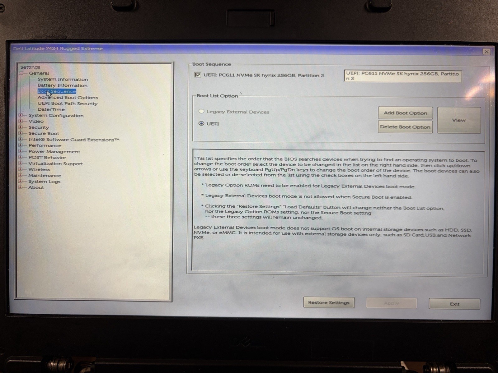 Dell Latitude 7424 Rugged Extreme i3-7130U 16GB 256GB NVMe Read