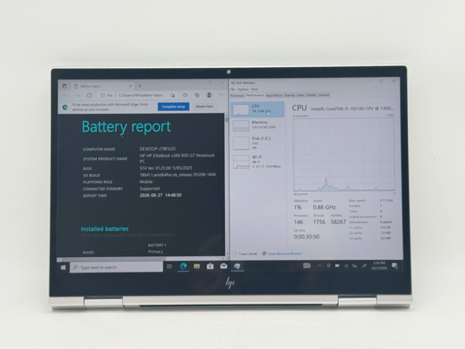 HP EliteBook x360 830 G7 13.3″ i5-10210U 8GB 256GB SSD Touch 2-in-1