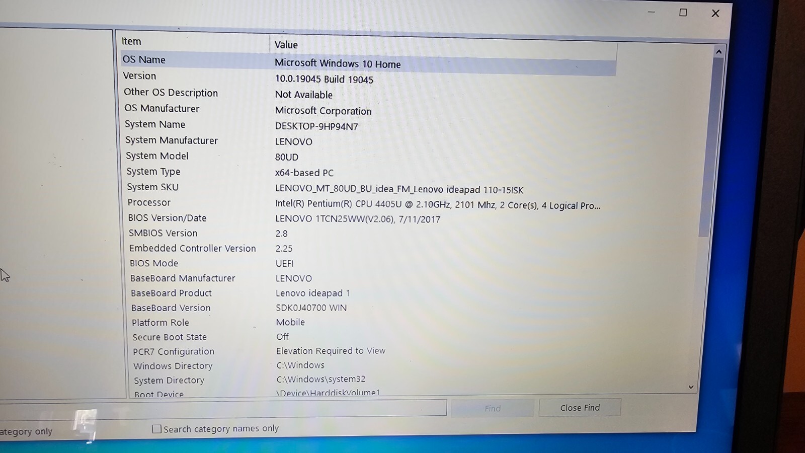 Lenovo Ideapad 110-151SK 15.6” Laptop Intel Pentium 4405U 6GB RAM 1TB HDD