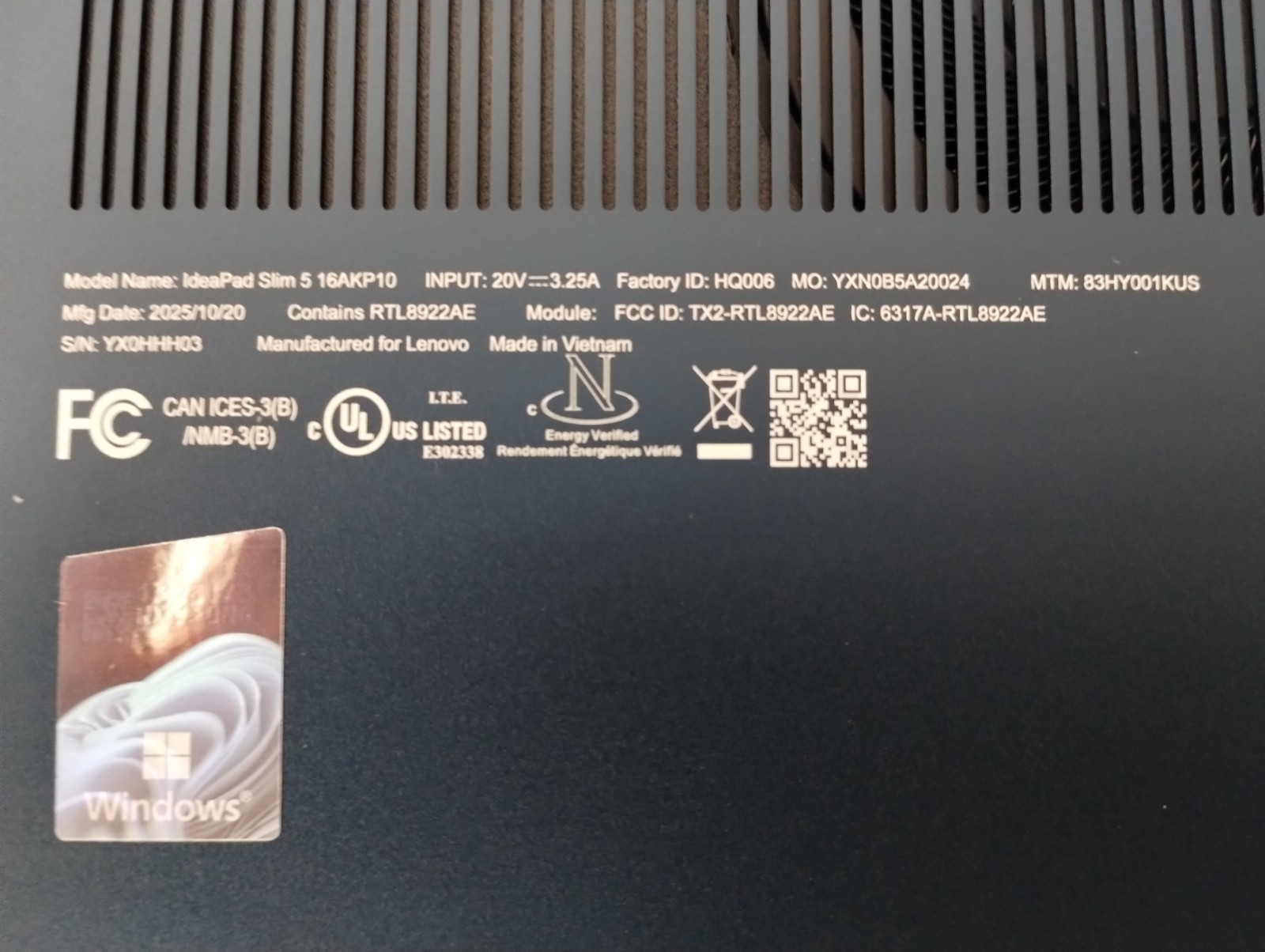 LENOVO IdeaPad Slim 5 16AKP10, AMD Ryzen AI 7 350, 16 GB RAM, 1 TB NVMe SSD
