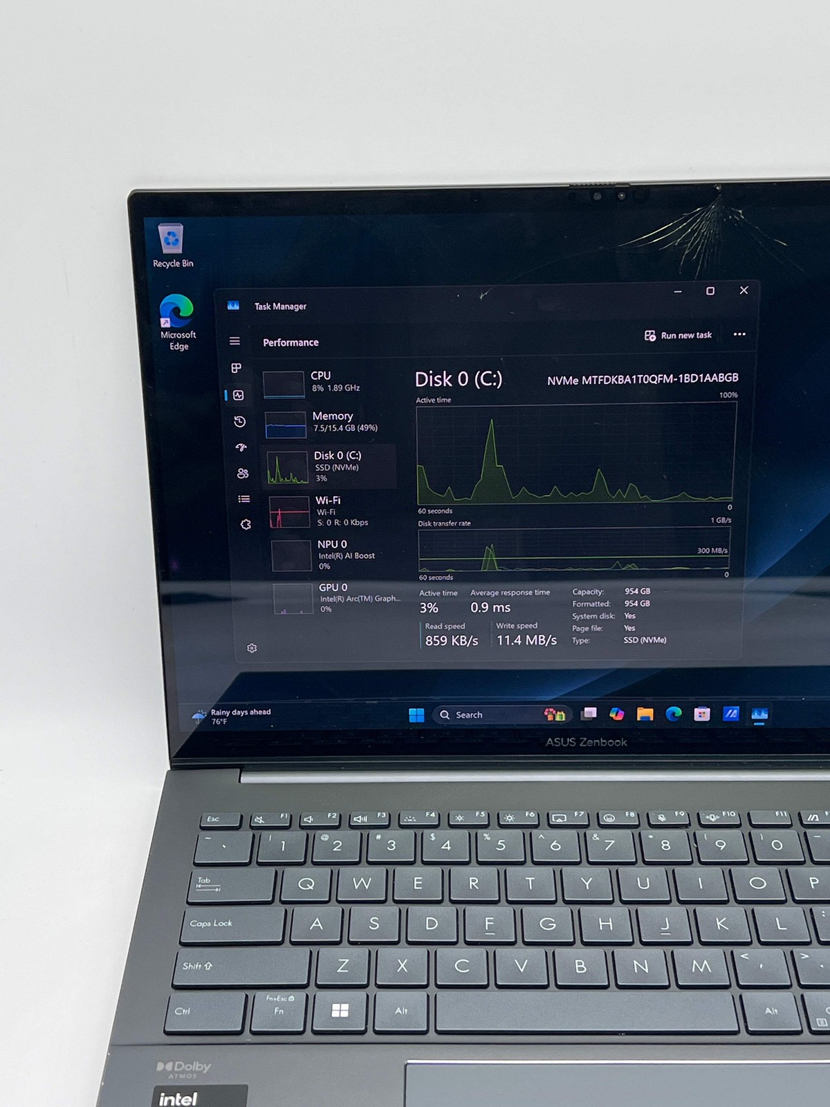Asus Zenbook 14 Q425M OLED Ultra 7 155H 16GB RAM 1TB SSD – For Parts (Read DESC)