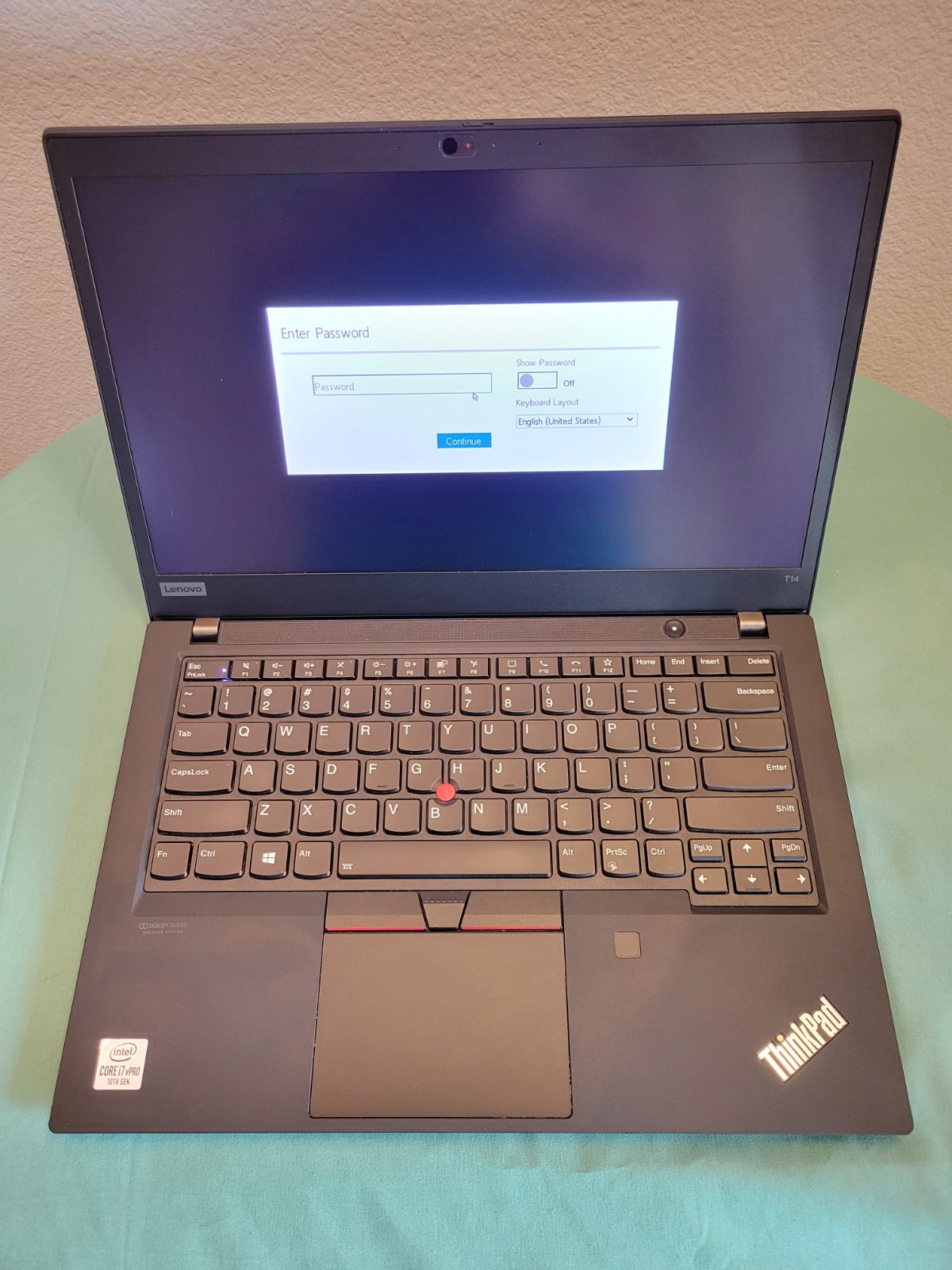 Lenovo ThinkPad T14 Gen 1 i7-10610U 1.8GHz 16GB RAM NO SSD/OS (BIOS Locked)