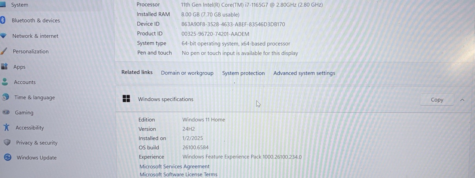 ASUS ZenBook 14 UX425E Laptop Intel Core i7-1165G7 8GB RAM Windows 11