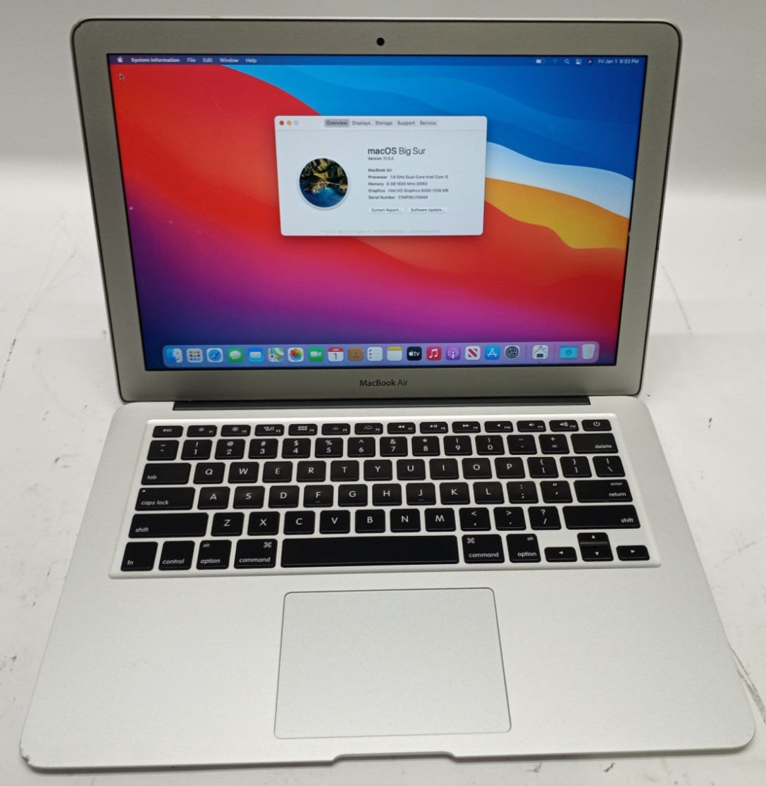 Apple MacBook Air A1466 i5-5250U@1.60 8GB/500GB M.2 Mac OS Big Sur READ MC737*!