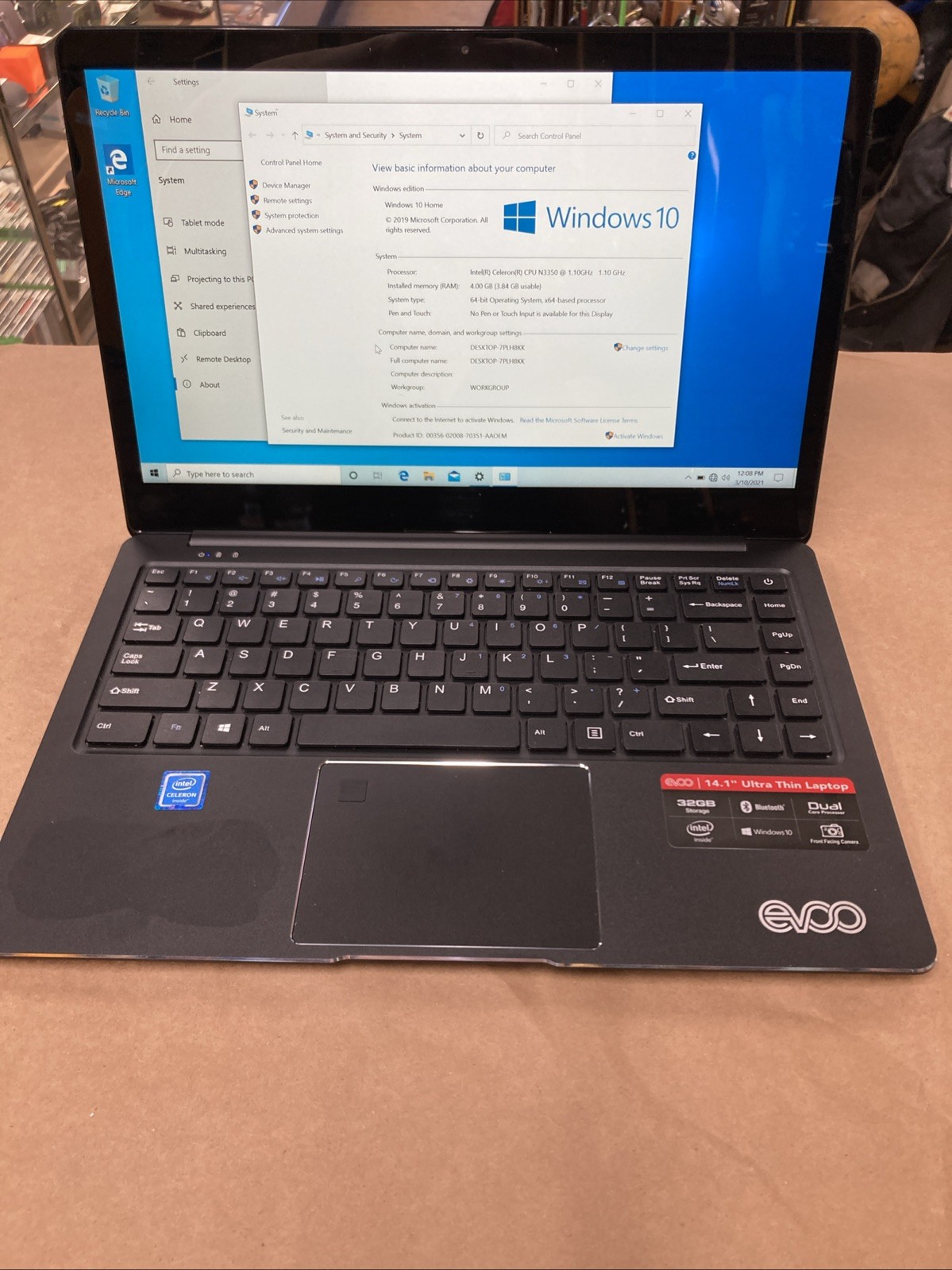 EVOO TEV-CE-141-2-BK 14.1″ FHD Celeron N3350 1.10 GHz Intel HD Graphics 4GB RAM
