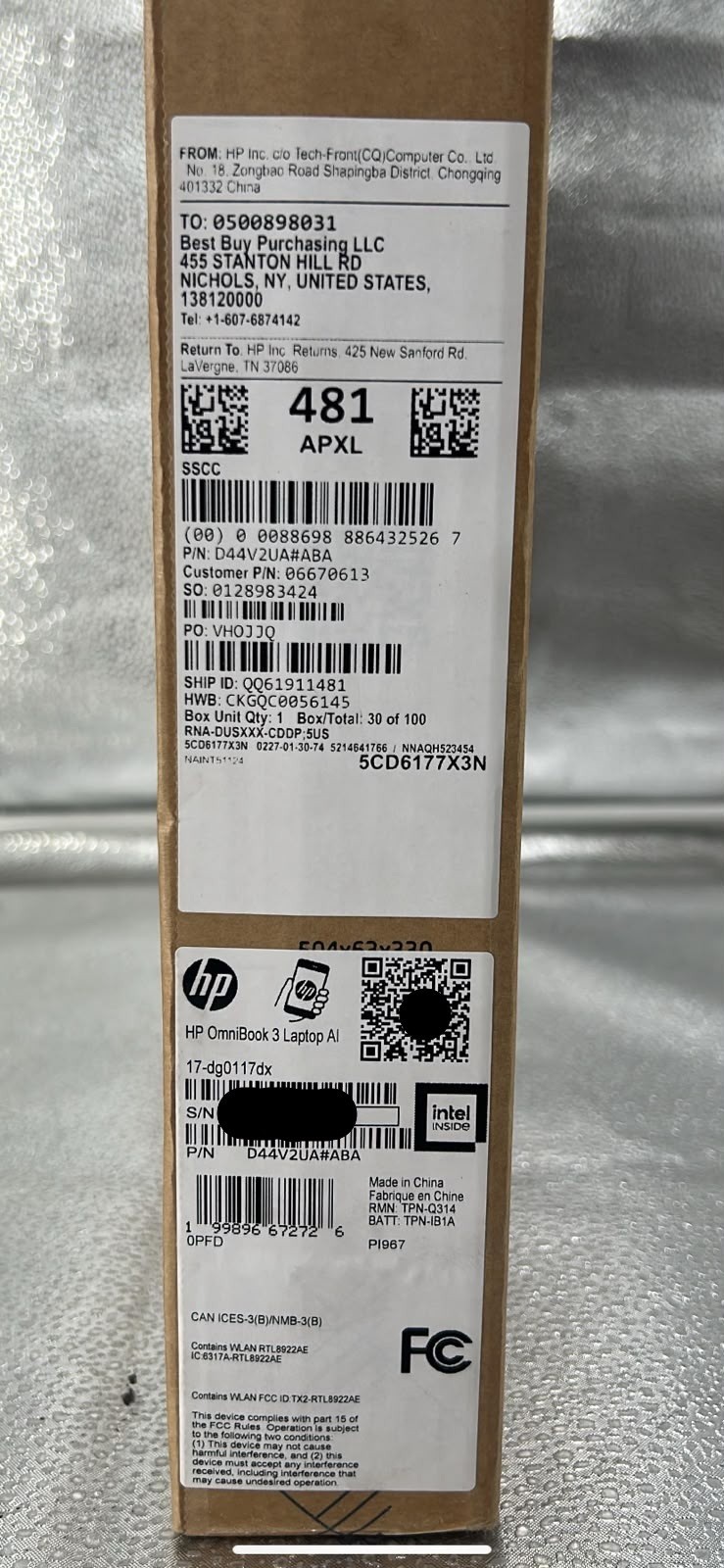 HP OmniBook 3 17.3″ FHD ULTRA 7 255U Up to 5.2 GHz 16GB RAM 1TB SSD Mica Silver