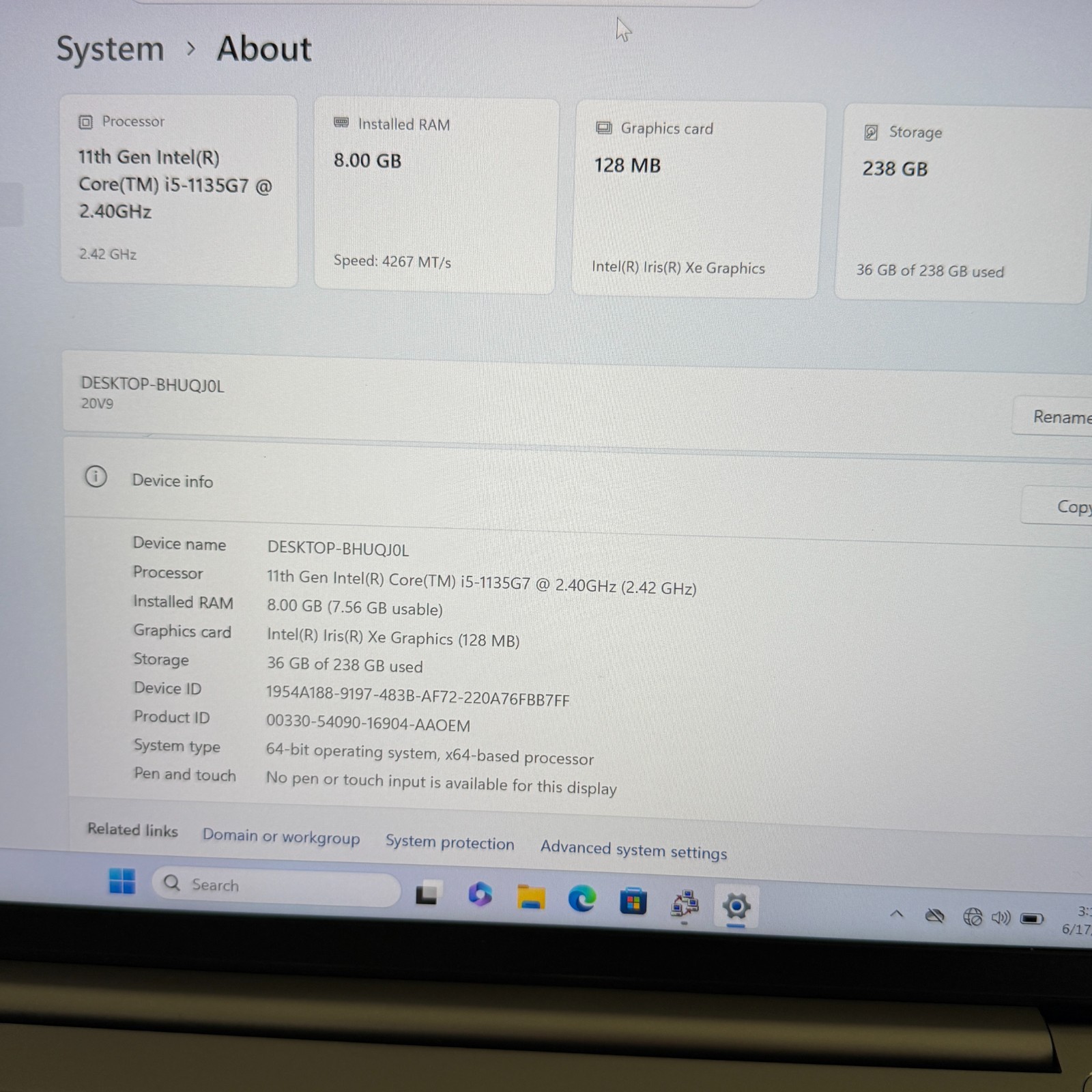 Lenovo ThinkBook 14 G2 ITL 14″ i5-1135G7 8GB 256GB SSD Win11 Pro See Pictures