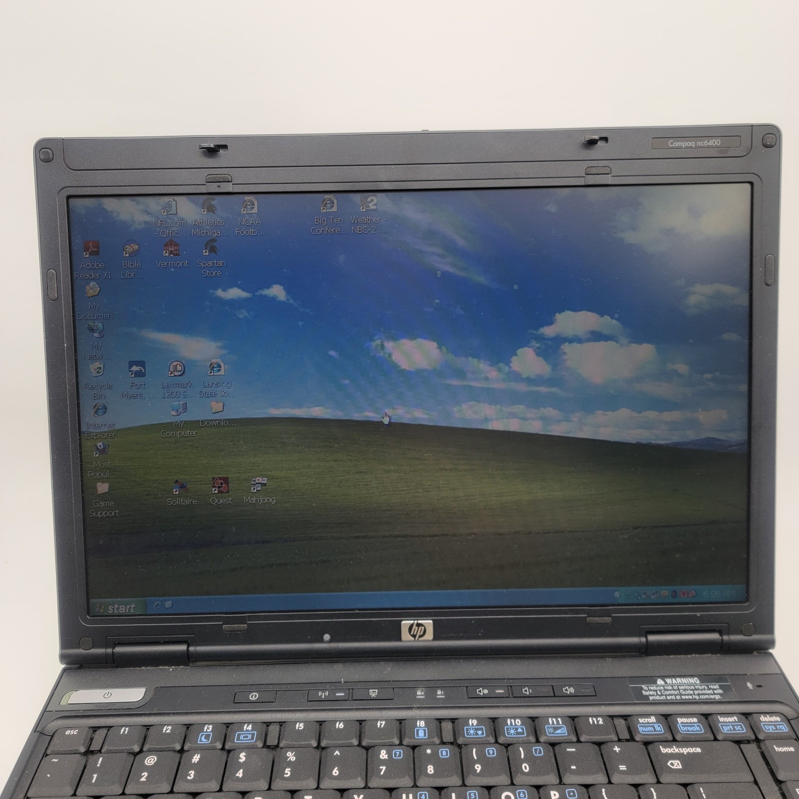 Vintage HP Compaq nc6400 Laptop – Windows XP Pro – Works – Charger Included