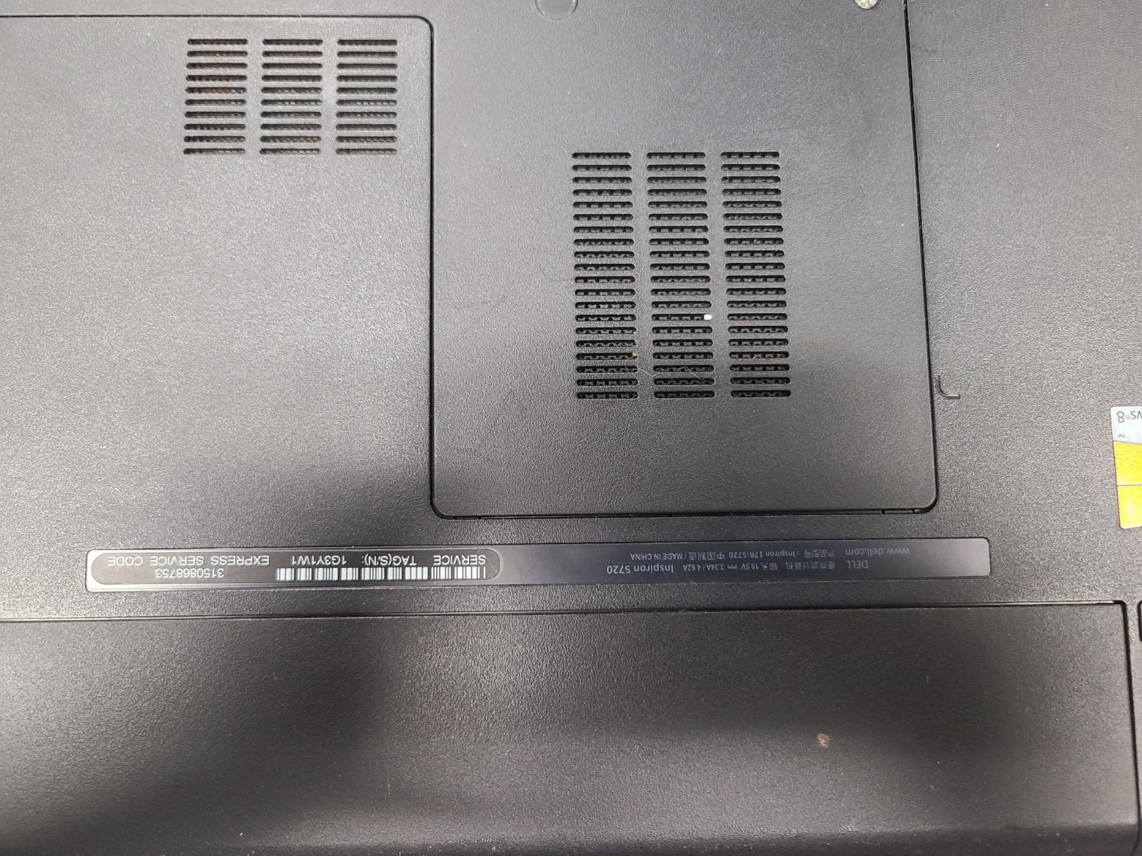 Dell Inspiron 5720 i5-3210M 2.5GHz 6GB 1TB W10P wifiBT power cord