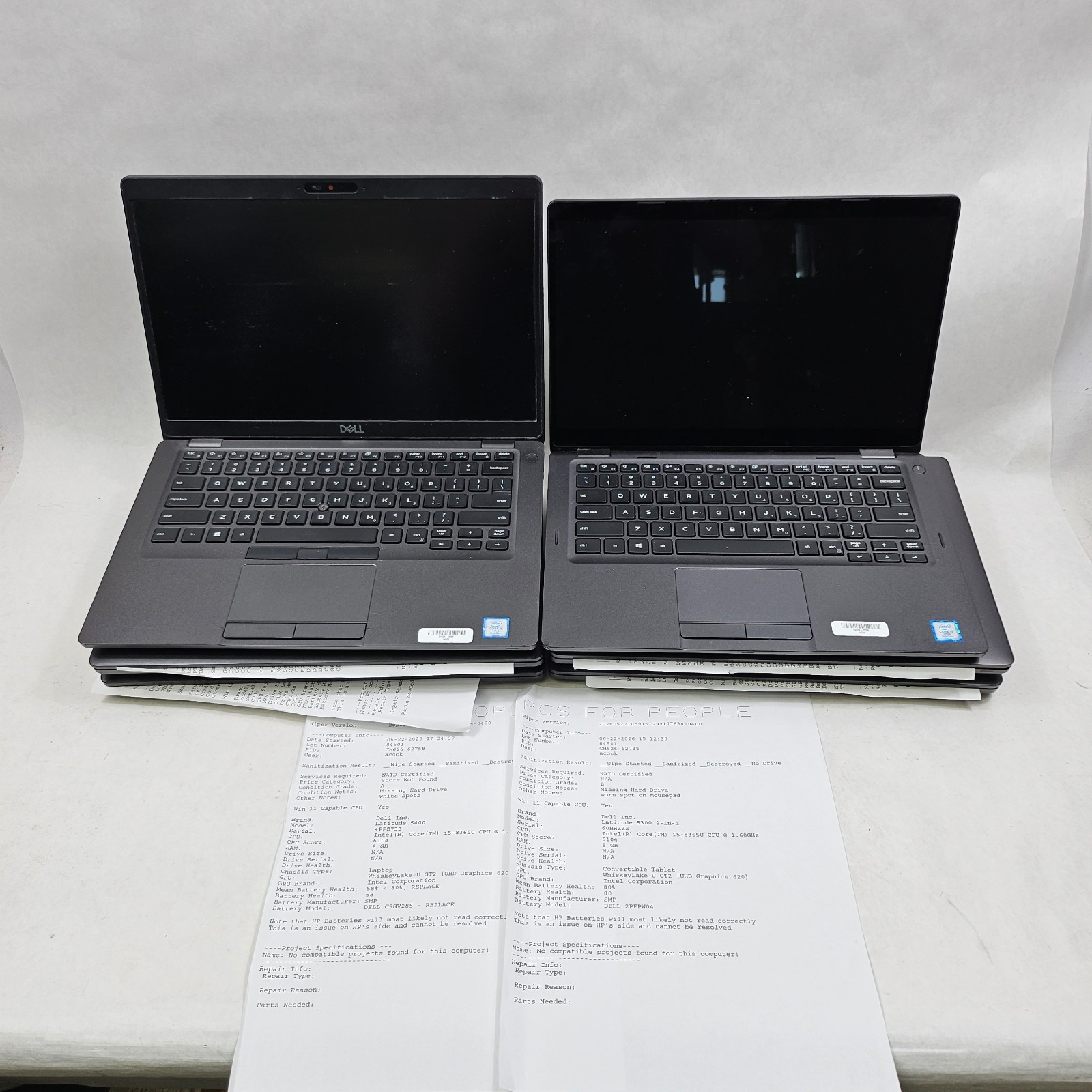 Lot of 9 Dell Latitude i5 8th / 9th Gen 5300 2-in-1 / 5400 / 5401 No SSD *Read