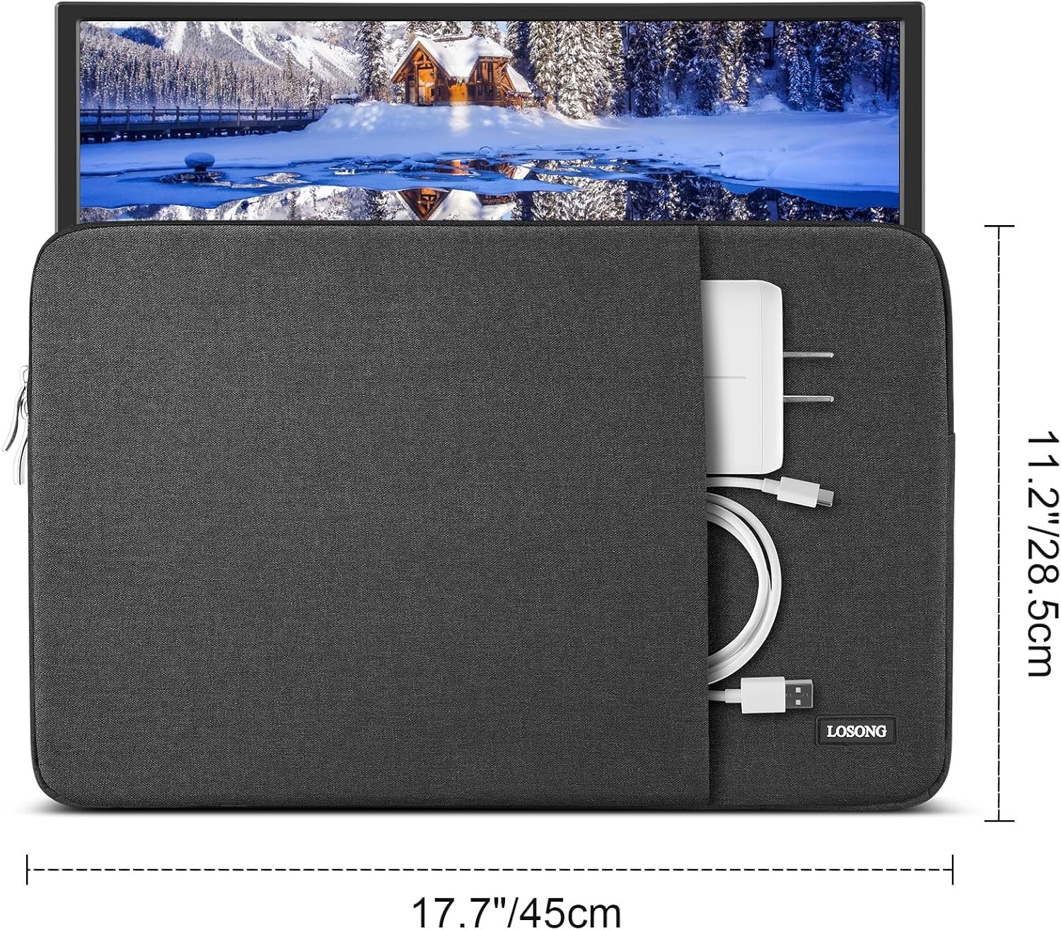 18.5 Inch Portable Monitor Case, Protective Carrying Sleeve for Most 18-18.5″ Mo