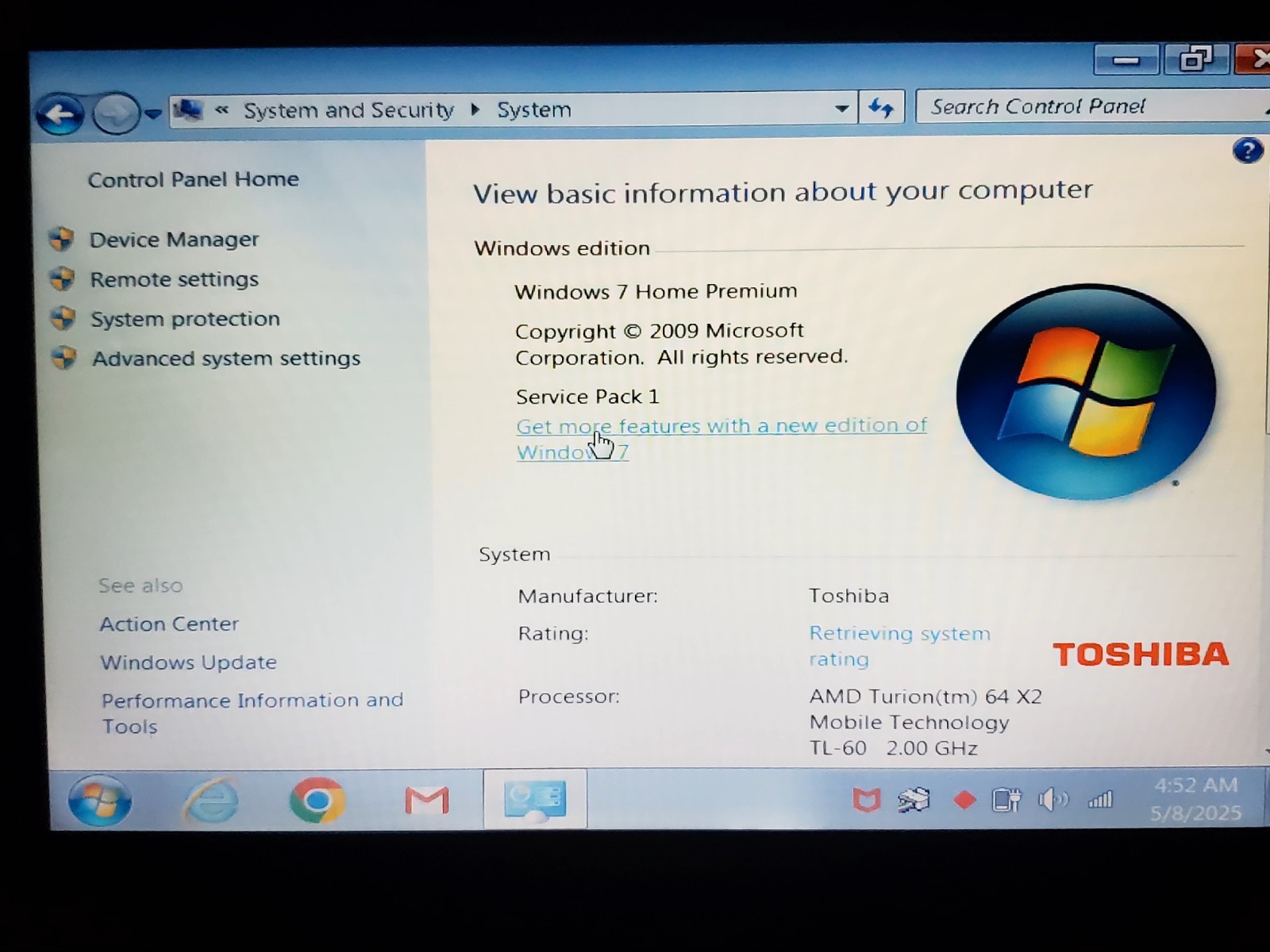 (For Parts Repair) Toshiba Satellite P205D-S8804 Laptop (Has Scratches, Scuffs)